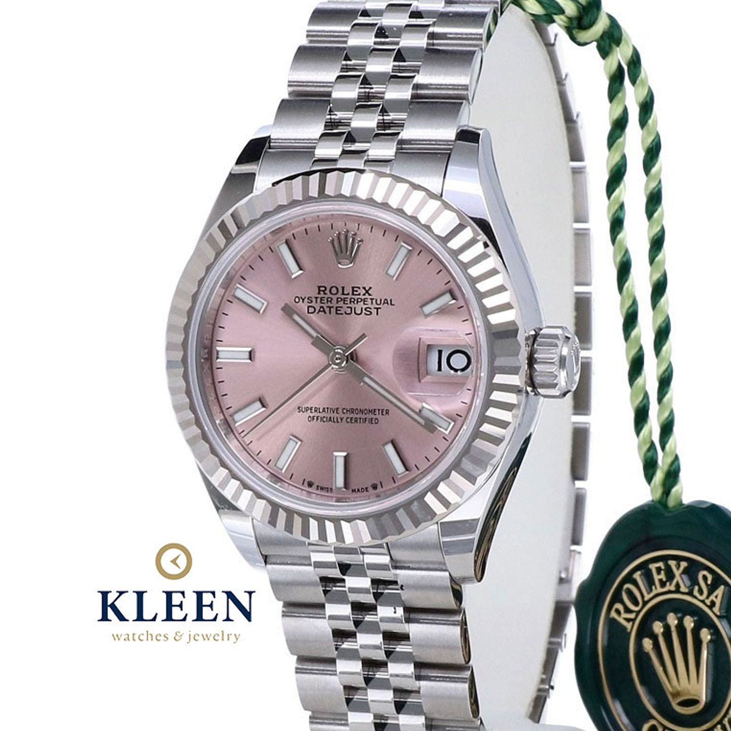 Rolex Lady-Datejust 279174 (2022) - Pink dial 28 mm Steel case (1/8)