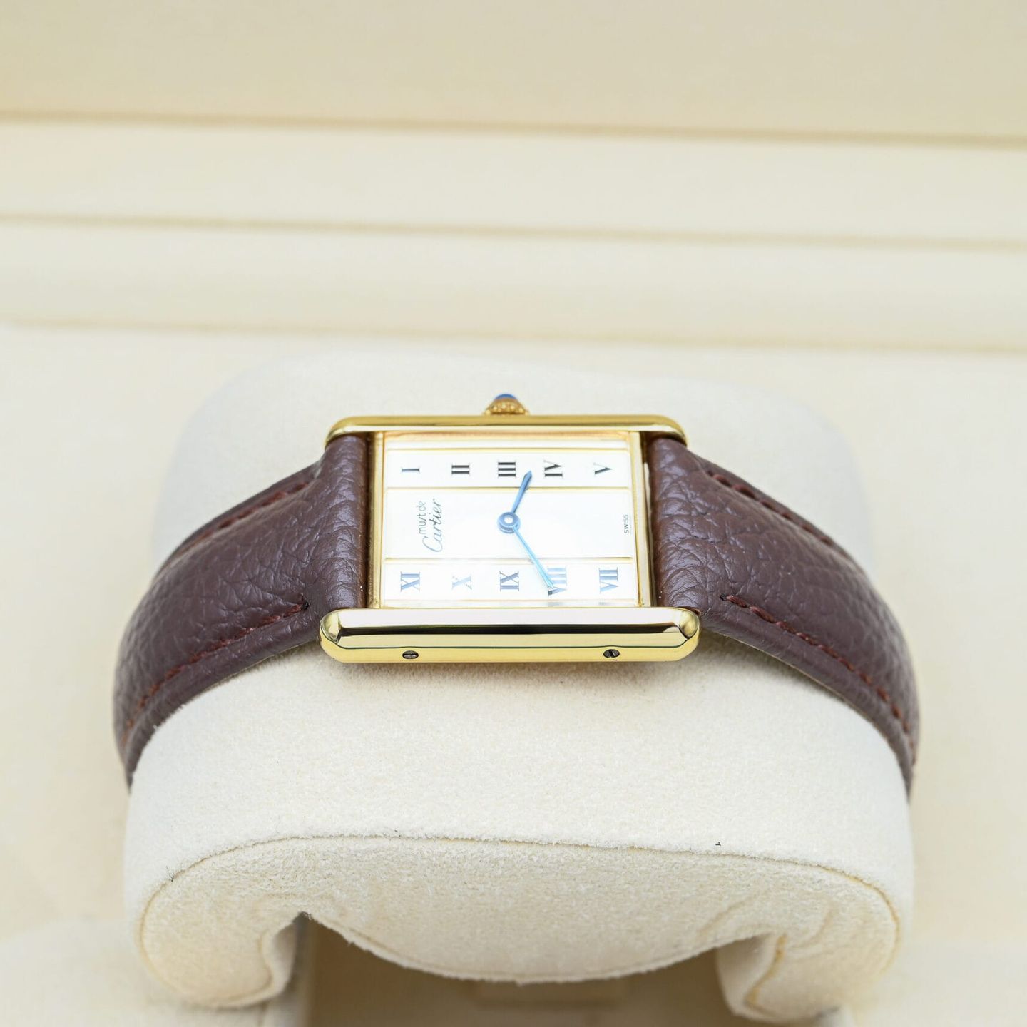 Cartier Tank Vermeil 590005 (Unknown (random serial)) - White dial 23 mm Silver case (3/8)