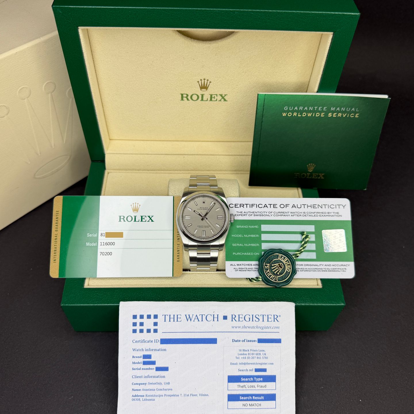 Rolex Oyster Perpetual 36 116000 (2017) - Grey dial 36 mm Steel case (3/8)