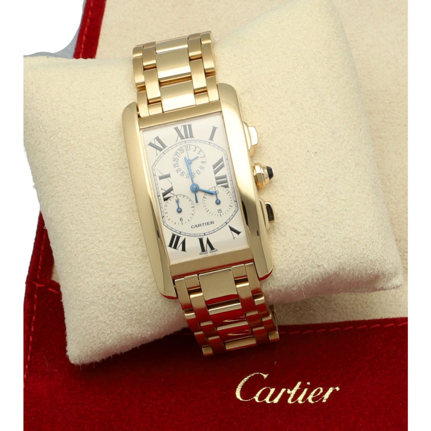 Cartier Tank Américaine 1730 (1999) - White dial 26 mm Yellow Gold case (5/7)