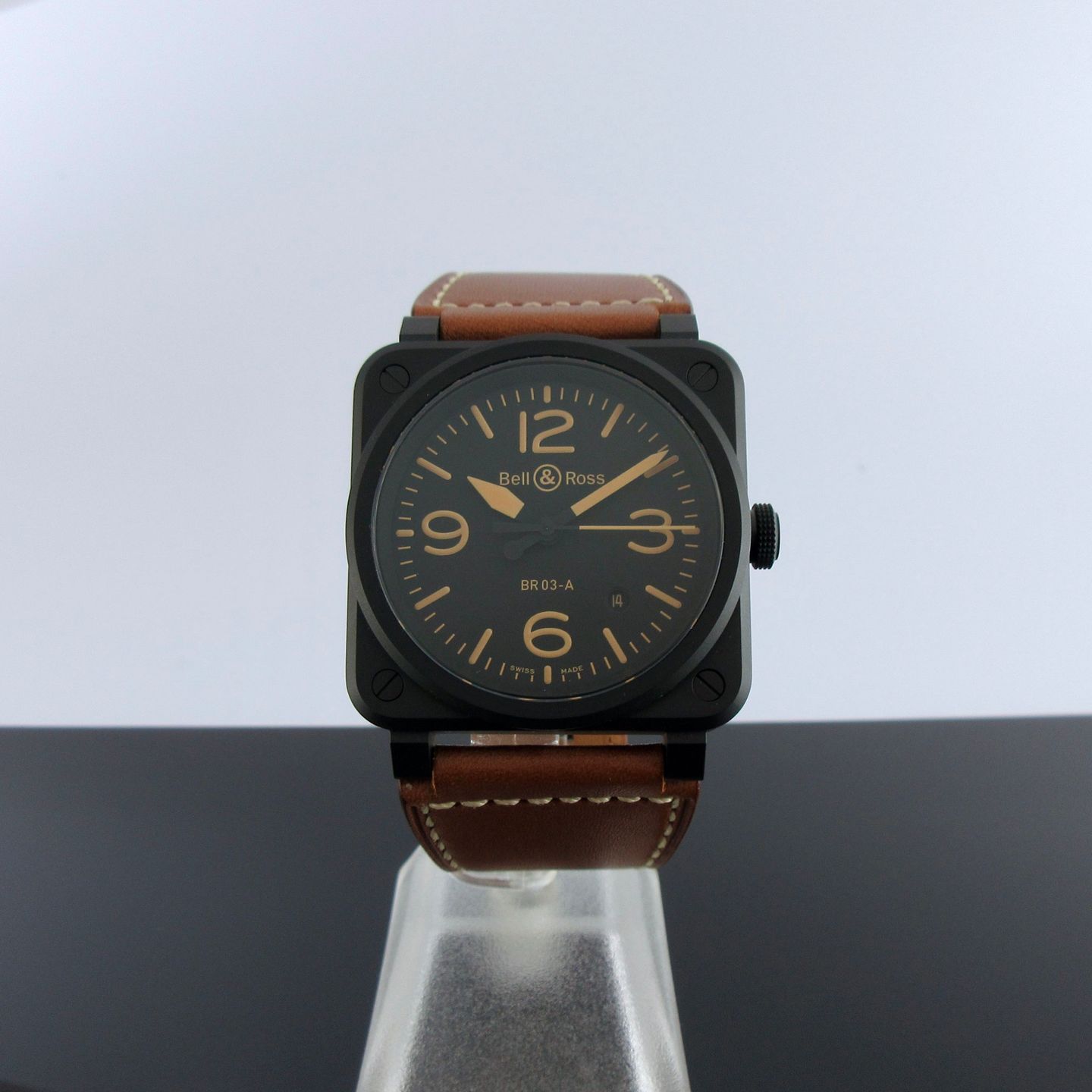 Bell & Ross BR 03 BR03A-HER-CE/SCA (2024) - Zwart wijzerplaat 42mm Keramiek (1/8)