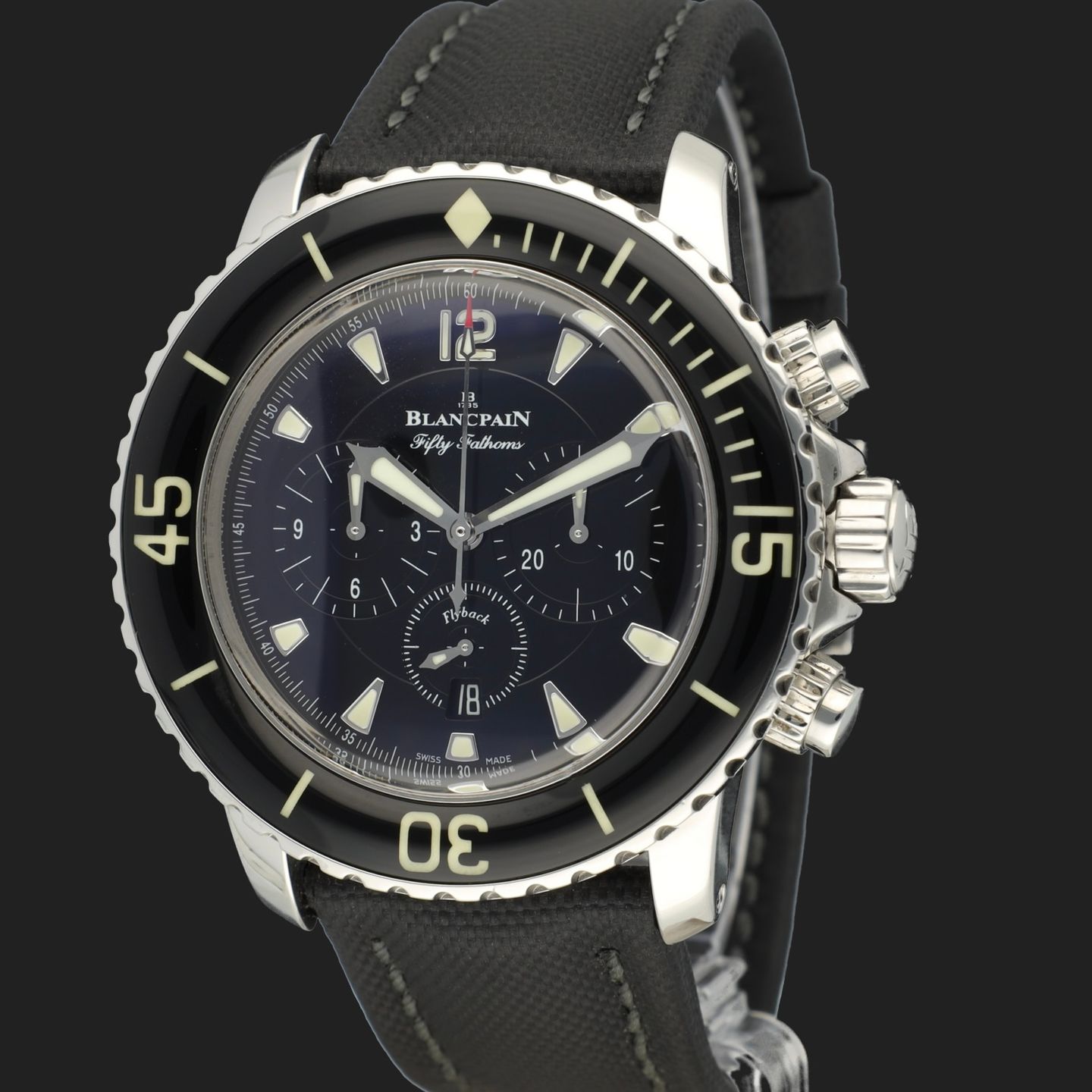 Blancpain Fifty Fathoms 5085F 1130 52A (2014) - Zwart wijzerplaat 46mm Staal (1/8)