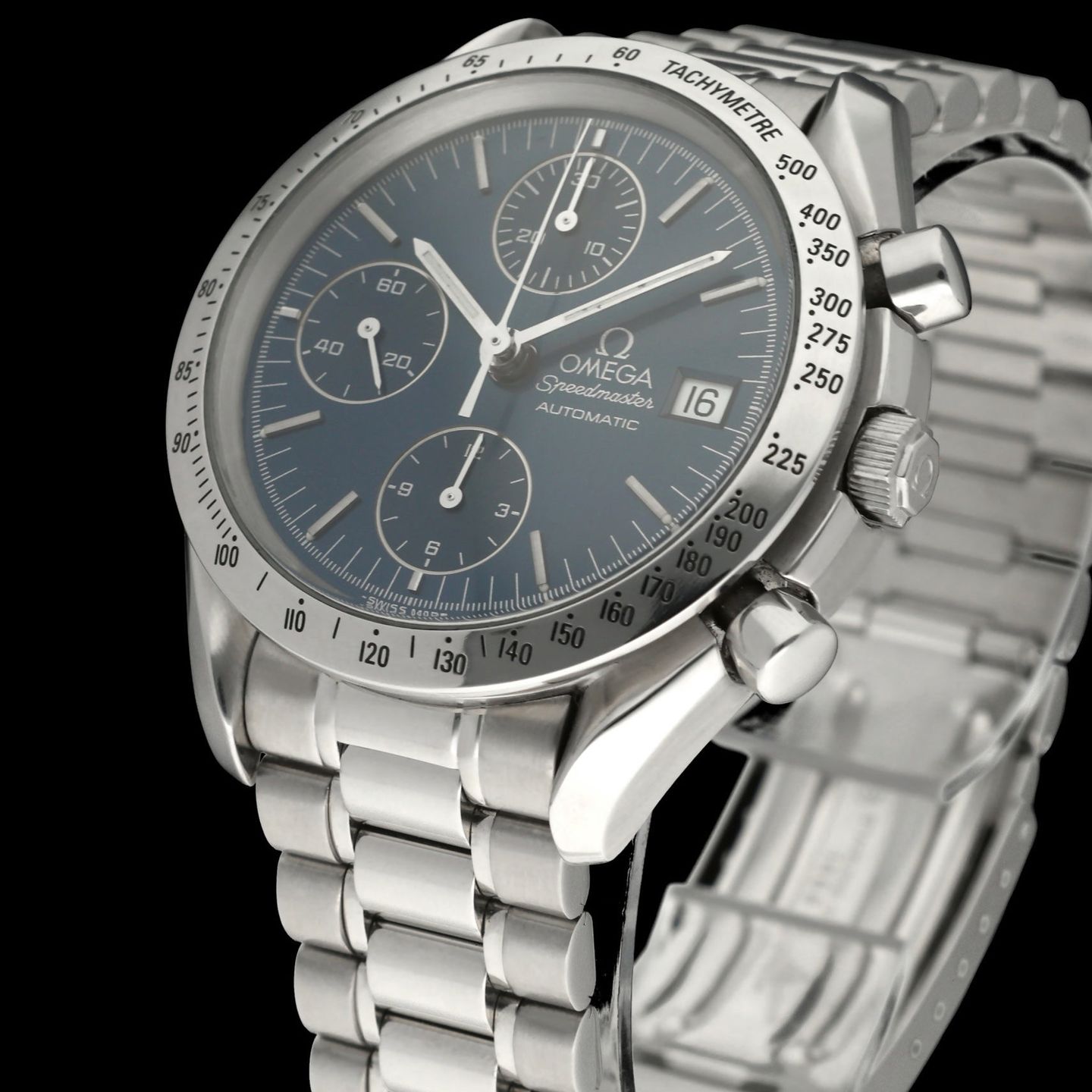 Omega Speedmaster Date 3511.80.00 (1996) - Blue dial 39 mm Steel case (7/8)