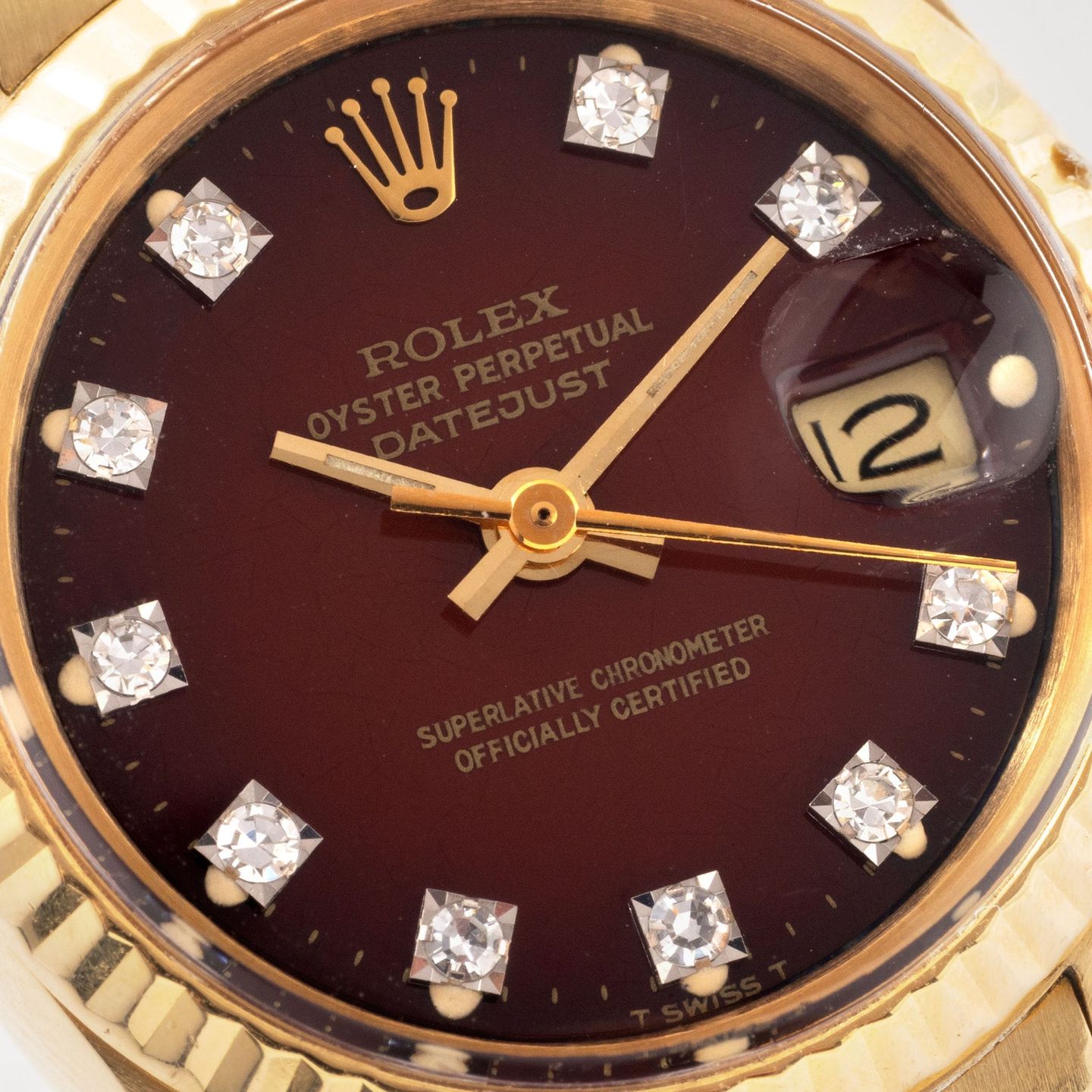 Rolex Lady-Datejust 6917 (1979) - Red dial 26 mm Yellow Gold case (2/7)