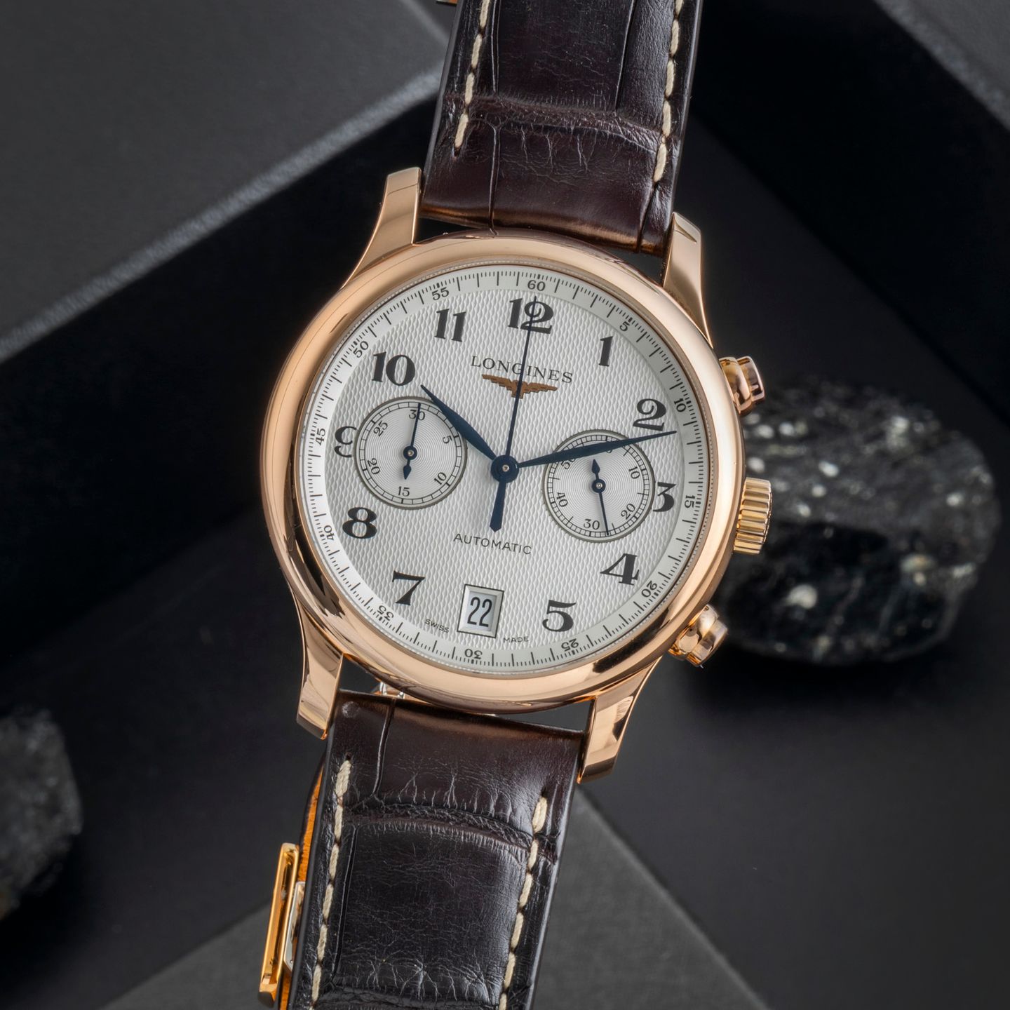 Longines Master Collection L2.669.8.78.3 (Onbekend (willekeurig serienummer)) - Zilver wijzerplaat 39mm Roodgoud (3/8)