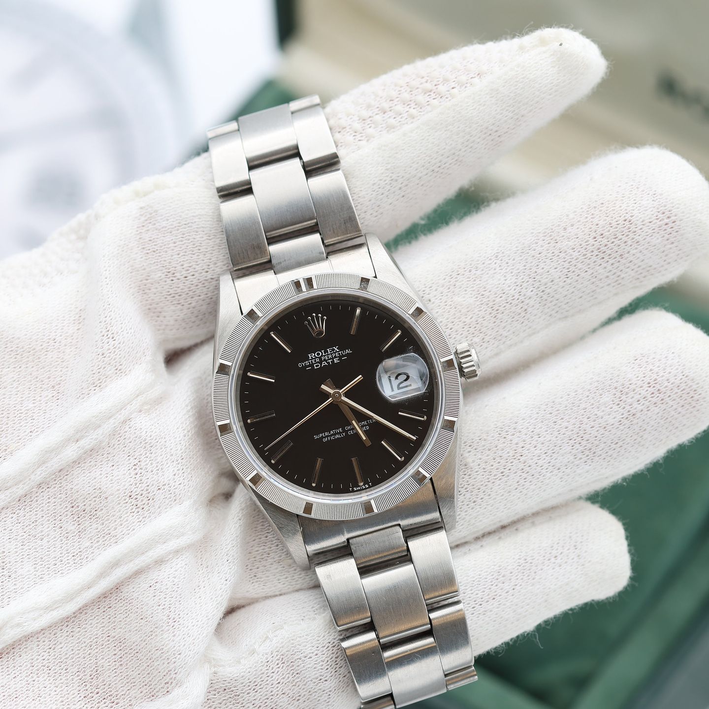 Rolex Oyster Perpetual Date 15210 (1995) - 34 mm Steel case (3/8)