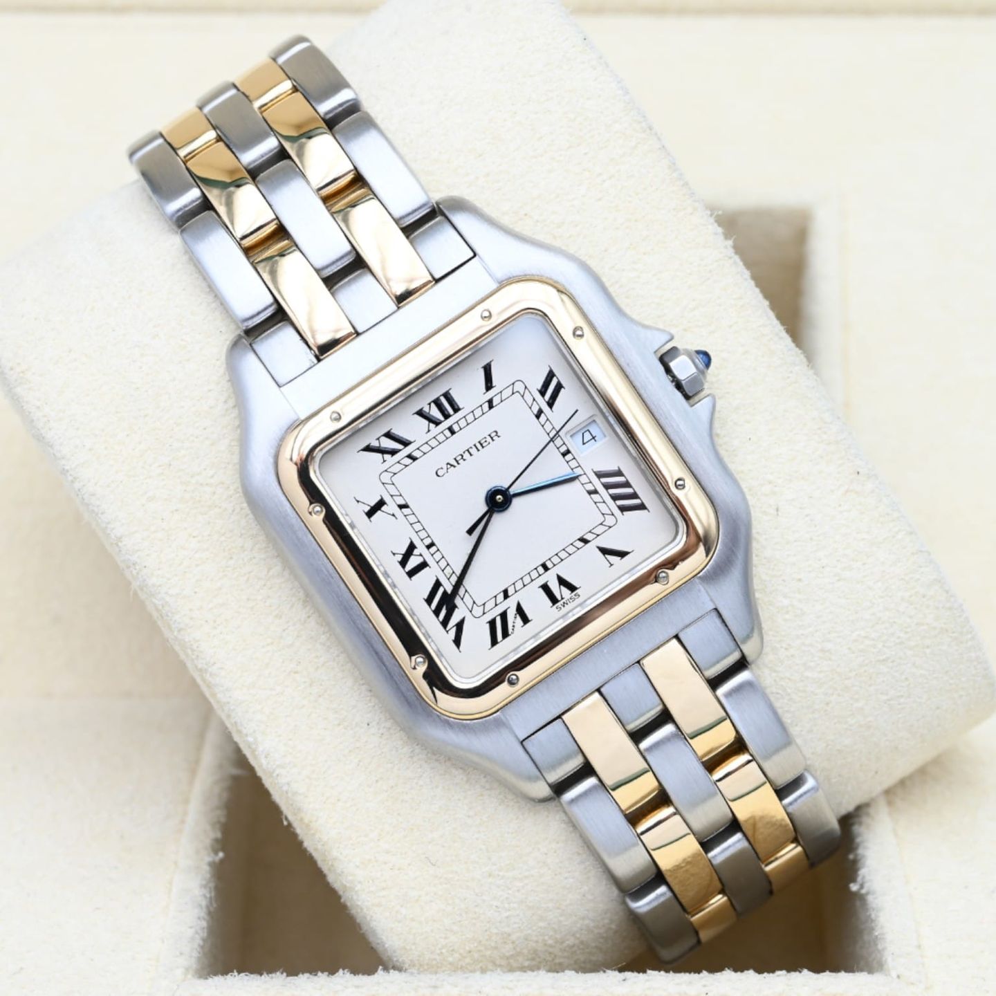 Cartier Panthère 187957 (Unknown (random serial)) - White dial 29 mm Gold/Steel case (1/8)