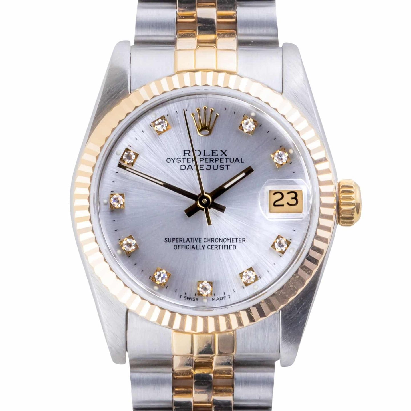 Rolex Datejust 31 68273 (1988) - Silver dial 31 mm Gold/Steel case (3/8)