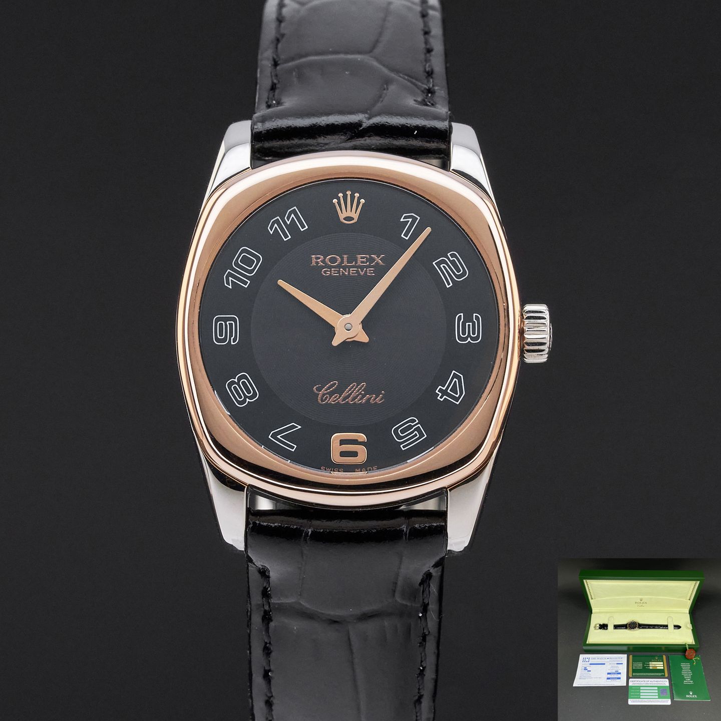 Rolex Cellini Danaos 6229 (2008) - Black dial 25 mm (1/8)