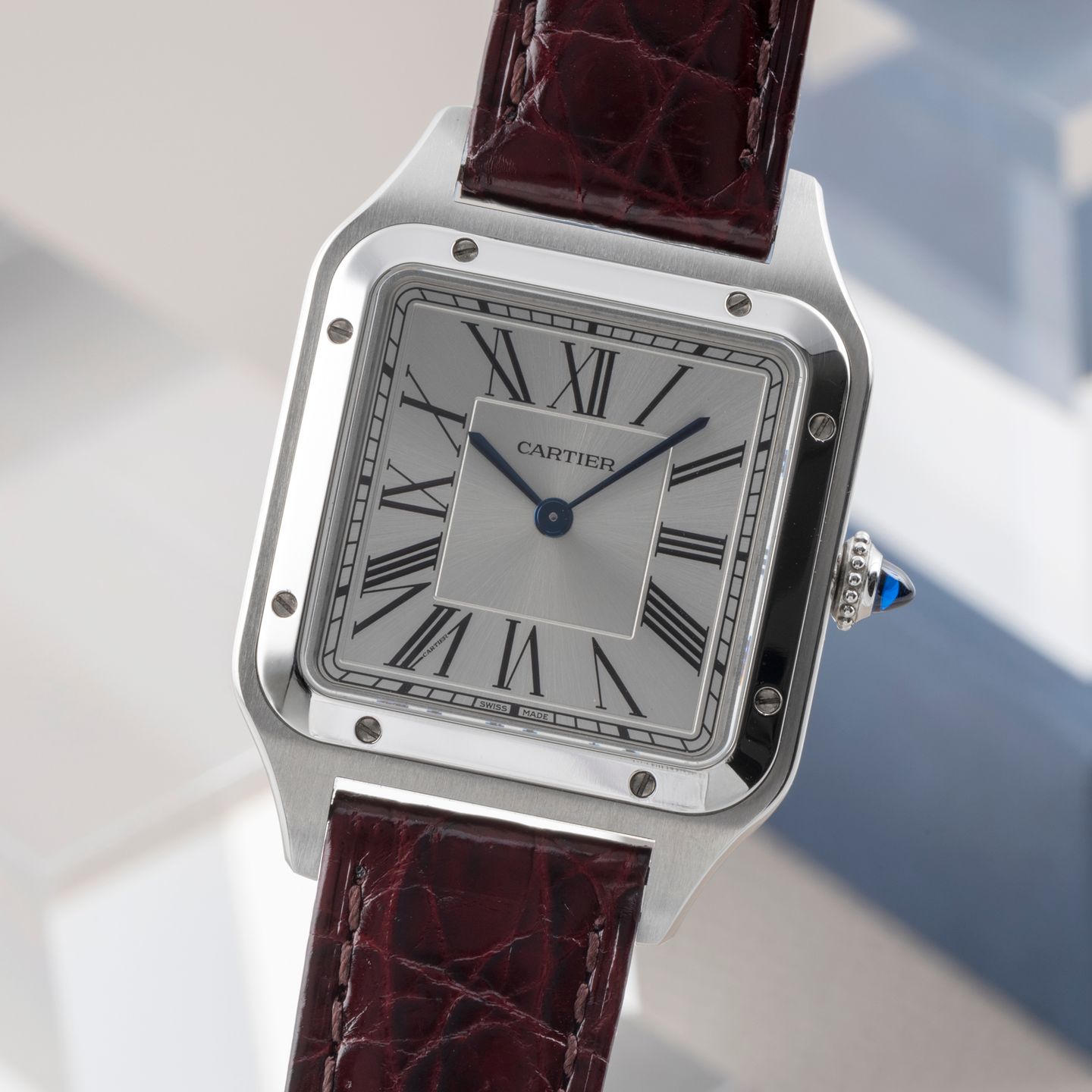 Cartier Santos Dumont WSSA0022 (Unknown (random serial)) - Silver dial 44 mm Steel case (3/8)