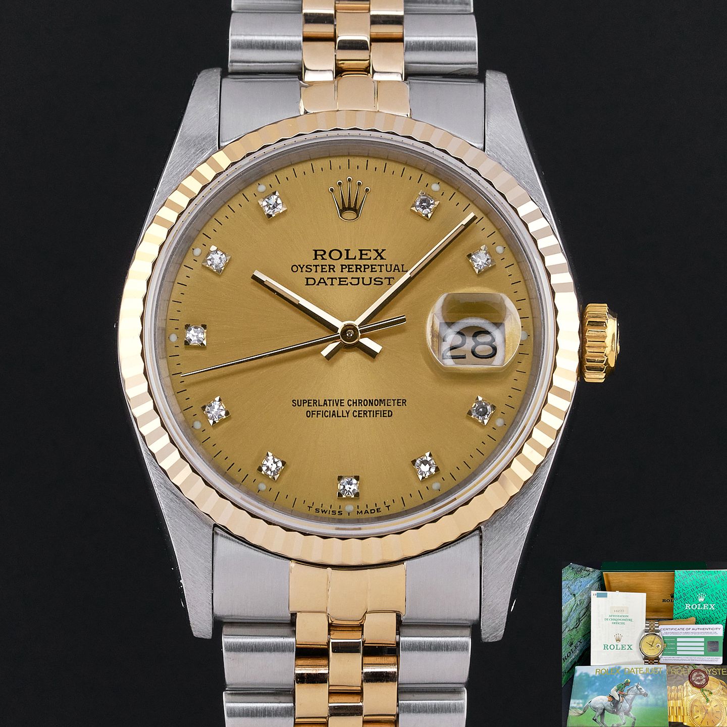 Rolex Datejust 36 16233 (1991) - 36 mm Gold/Steel case (1/8)
