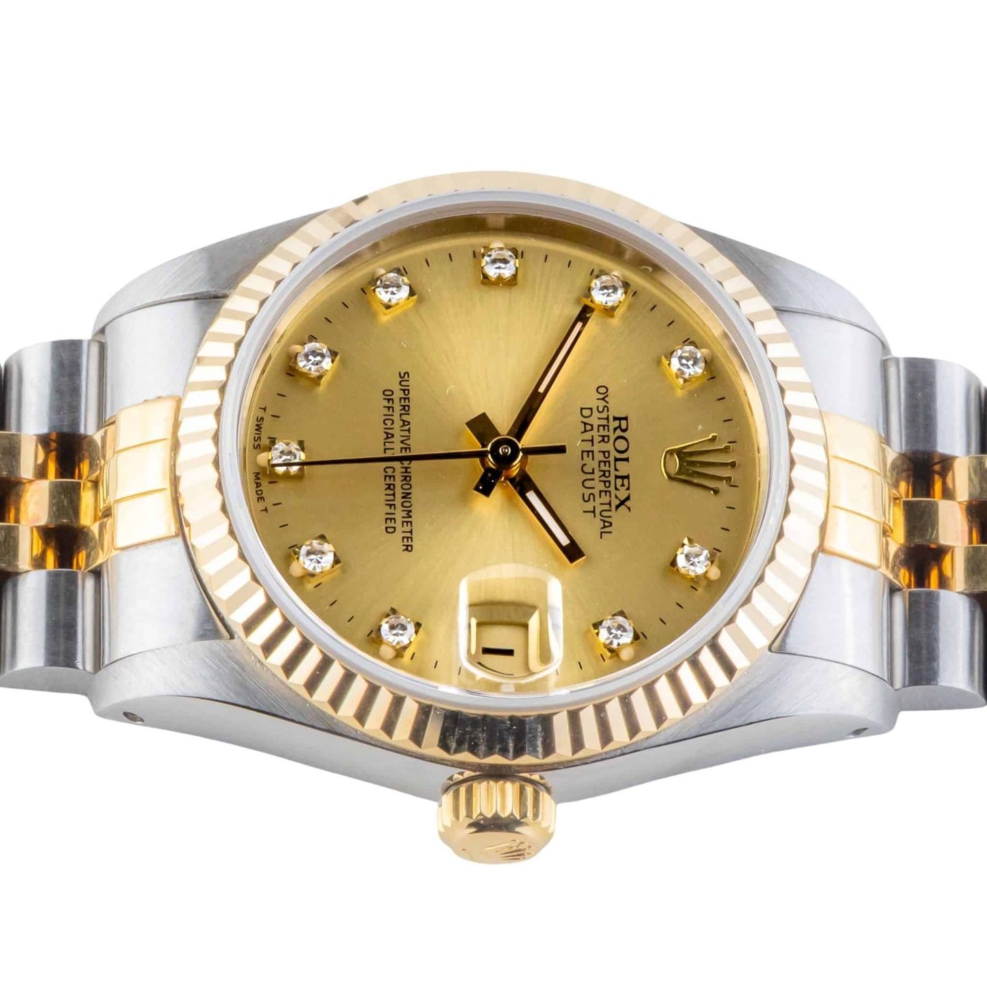 Rolex Datejust 31 68273 (1988) - Champagne dial 31 mm Gold/Steel case (6/8)