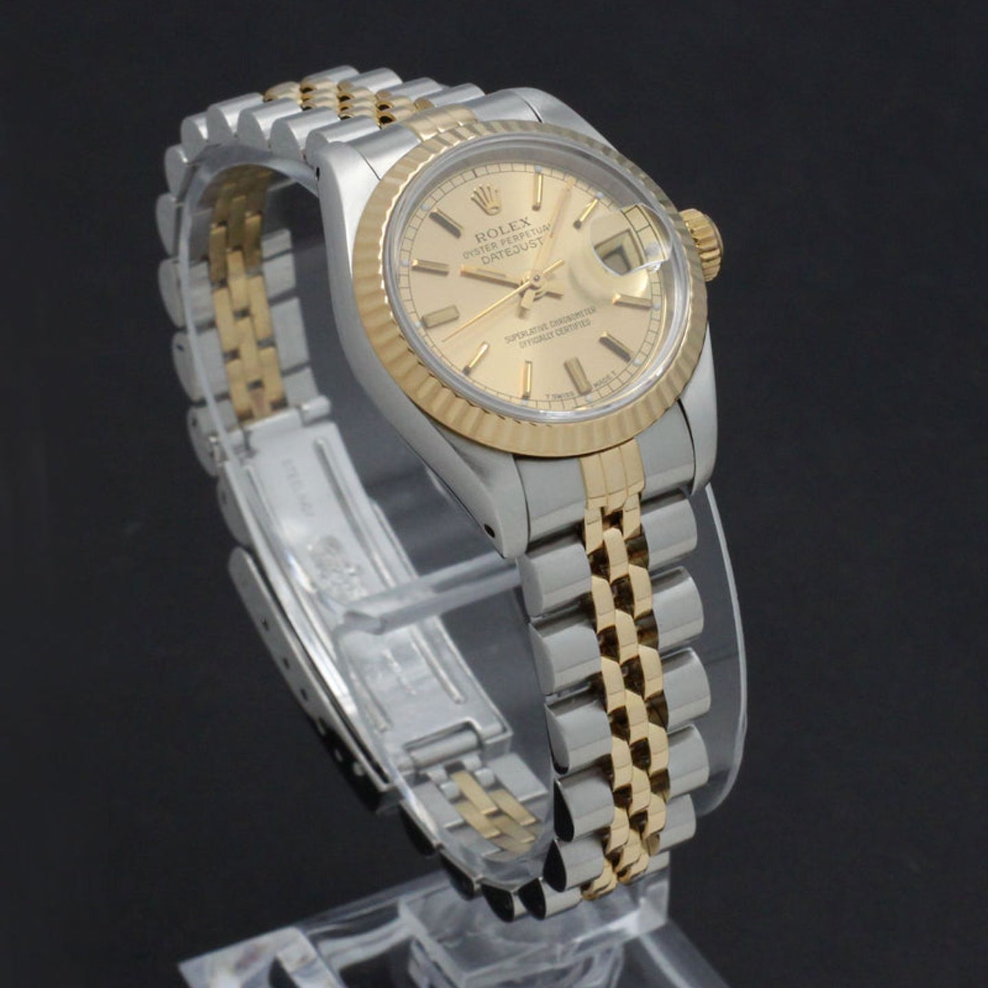 Rolex Lady-Datejust 69173 (1994) - Gold dial 26 mm Gold/Steel case (4/7)