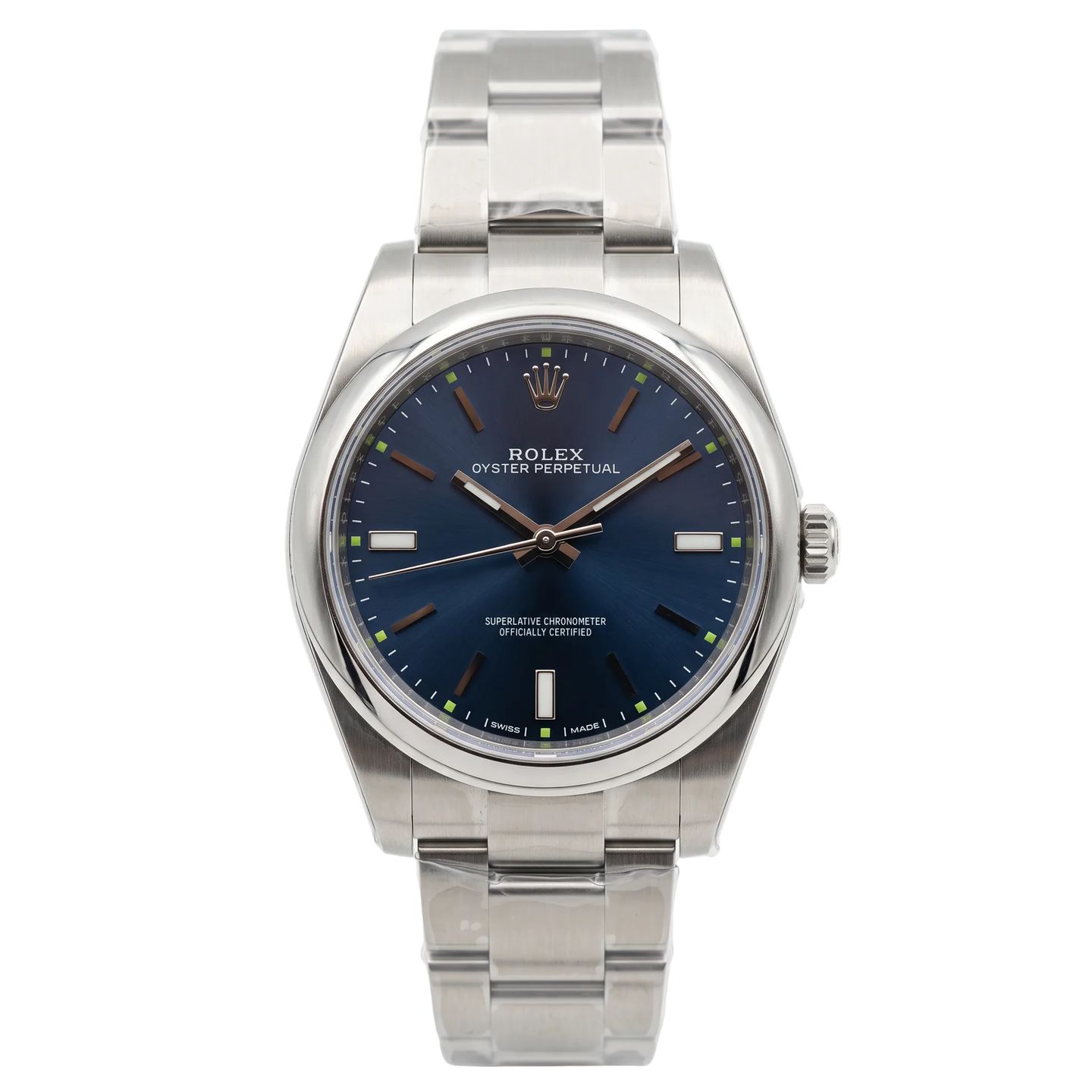 Rolex Oyster Perpetual 39 114300 (Unknown (random serial)) - Blue dial 39 mm Steel case (1/5)