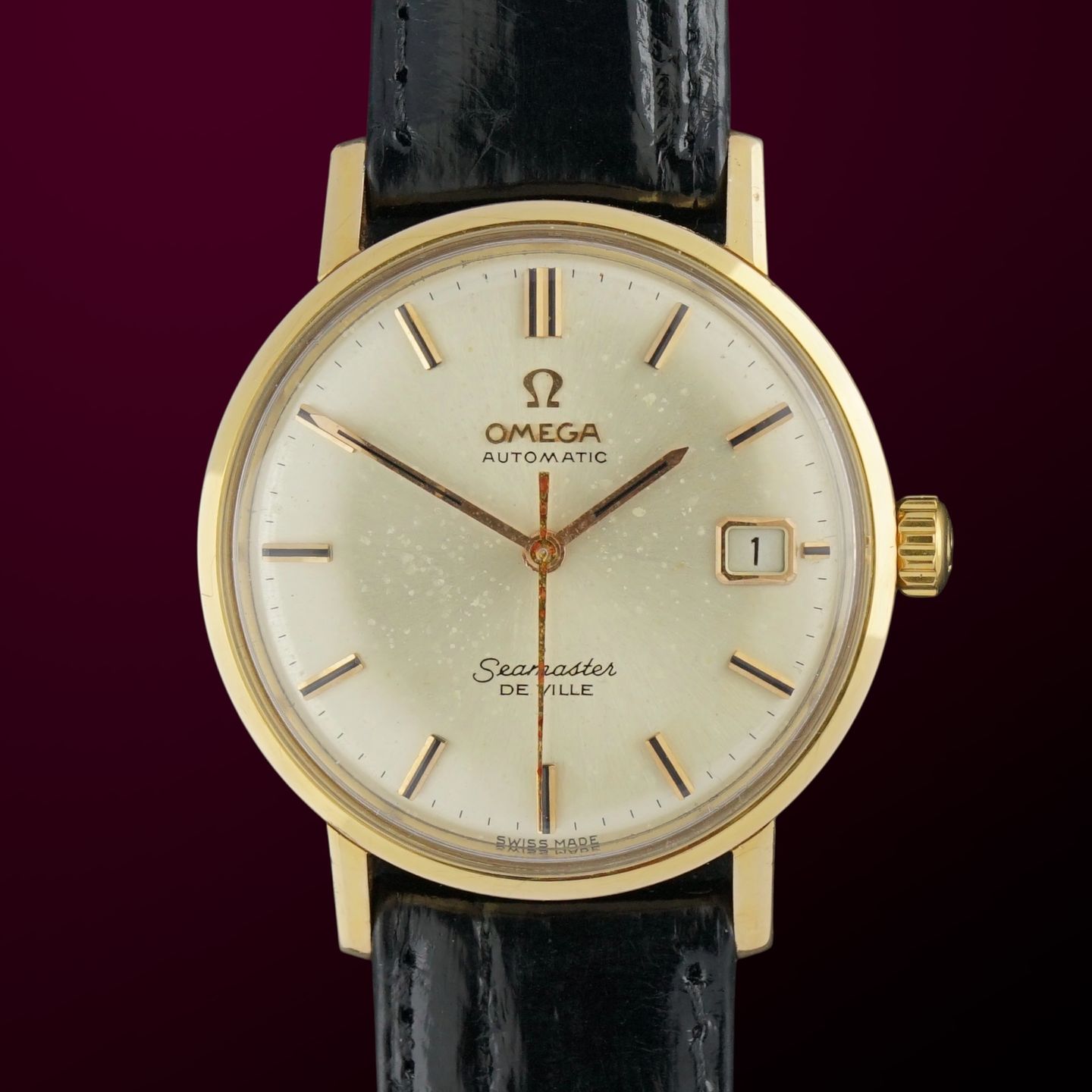 Omega Seamaster 166.020 (1965) - White dial 34 mm Yellow Gold case (1/8)