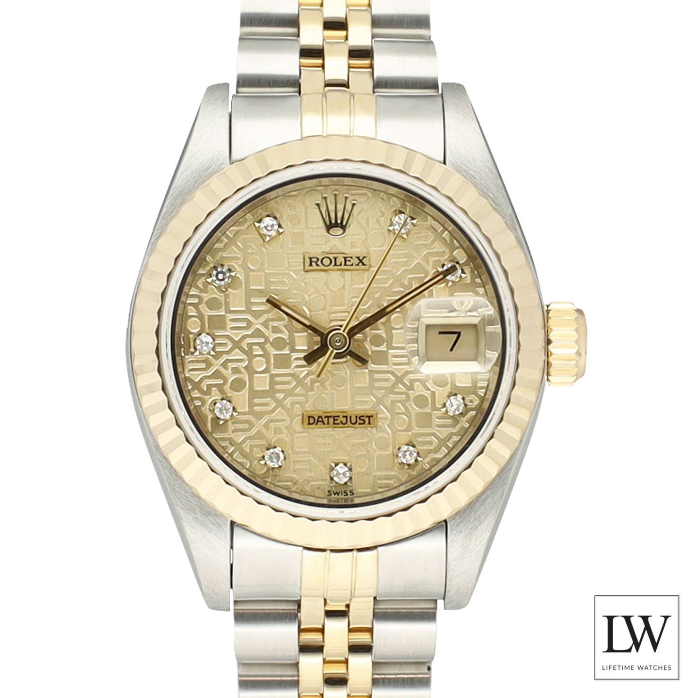 Rolex Lady-Datejust 69173 (1991) - Champagne dial 26 mm Gold/Steel case (2/8)