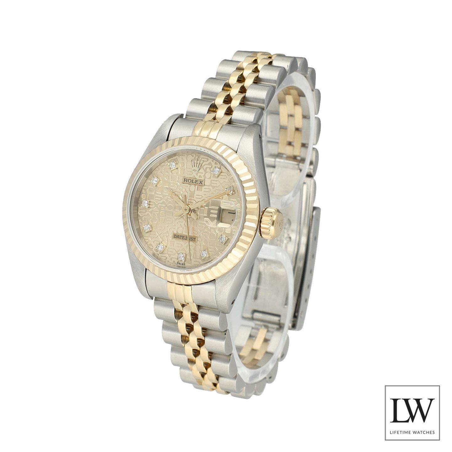 Rolex Lady-Datejust 69173 (1991) - Champagne dial 26 mm Gold/Steel case (5/8)