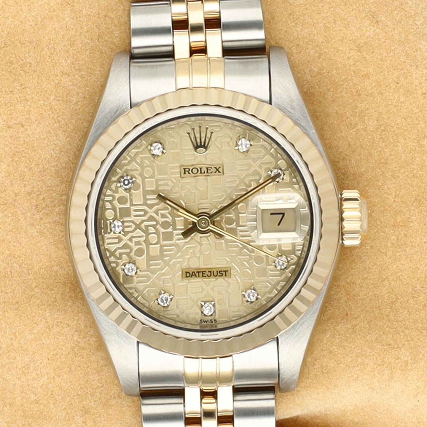 Rolex Lady-Datejust 69173 (1991) - Champagne dial 26 mm Gold/Steel case (1/8)