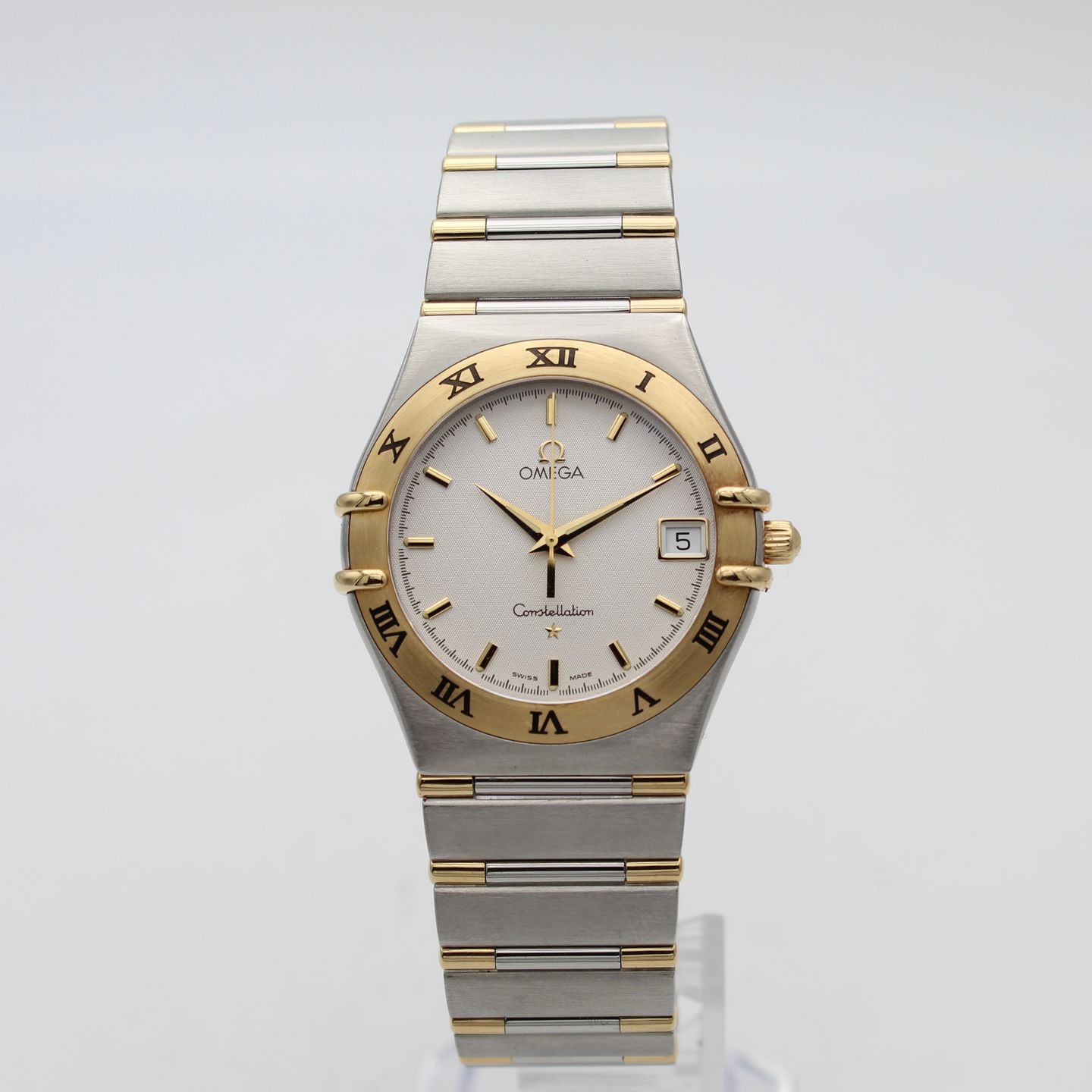 Omega Constellation Quartz 1312.3 (1995) - White dial 33 mm Gold/Steel case (1/8)