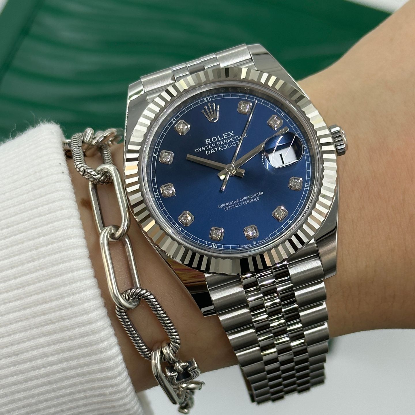 Rolex Datejust 41 126334 (2024) - Blauw wijzerplaat 41mm Staal (8/8)