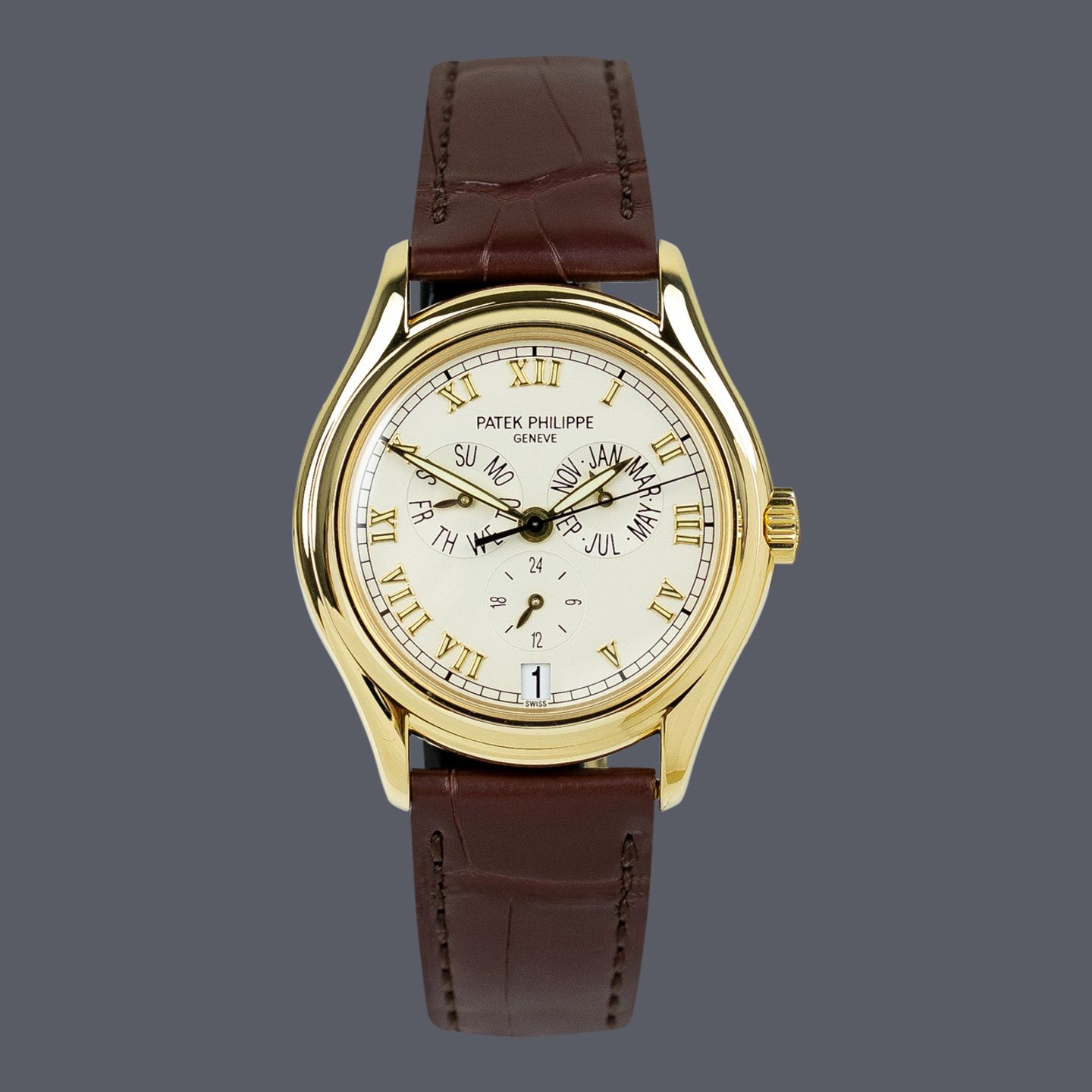 Patek Philippe Annual Calendar 5035J-001 (2000) - Champagne wijzerplaat 38mm Geelgoud (1/1)