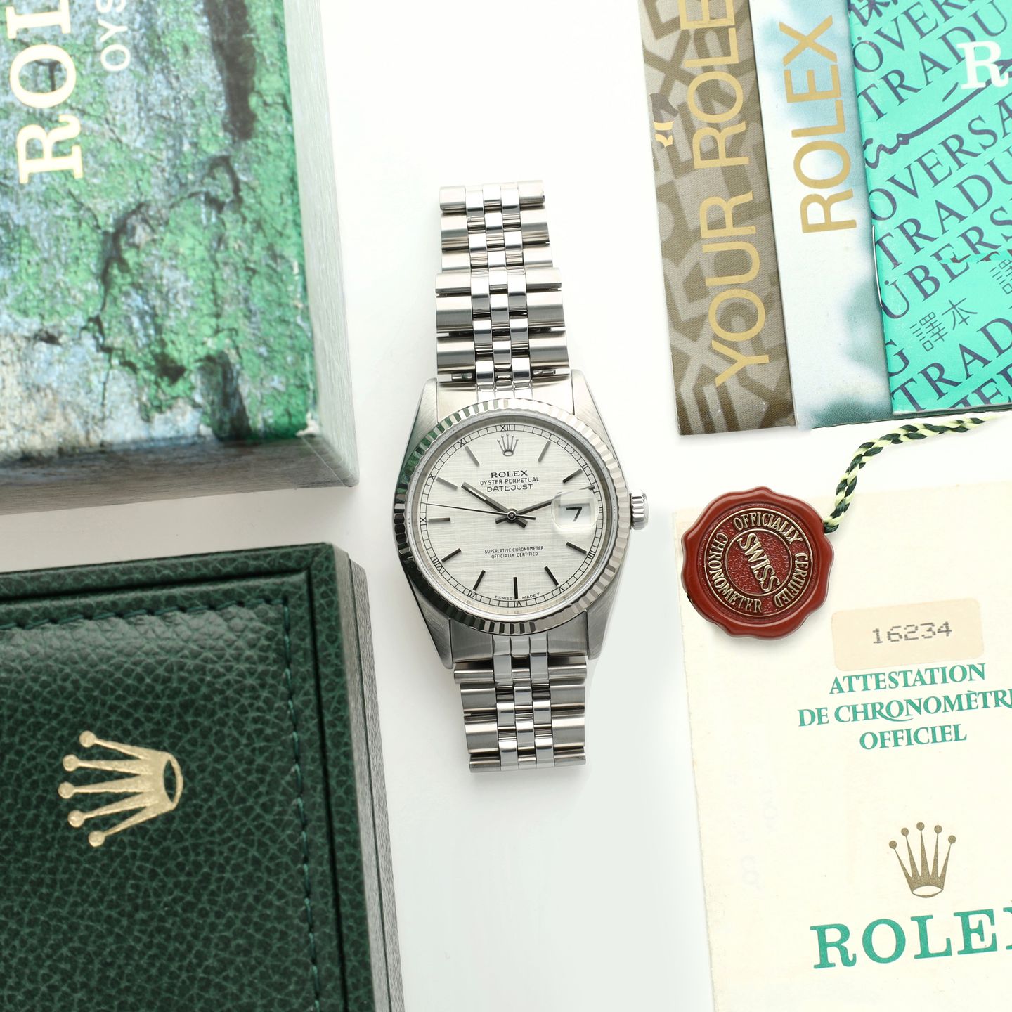 Rolex Datejust 36 16234 (1991) - Silver dial 36 mm Steel case (8/8)