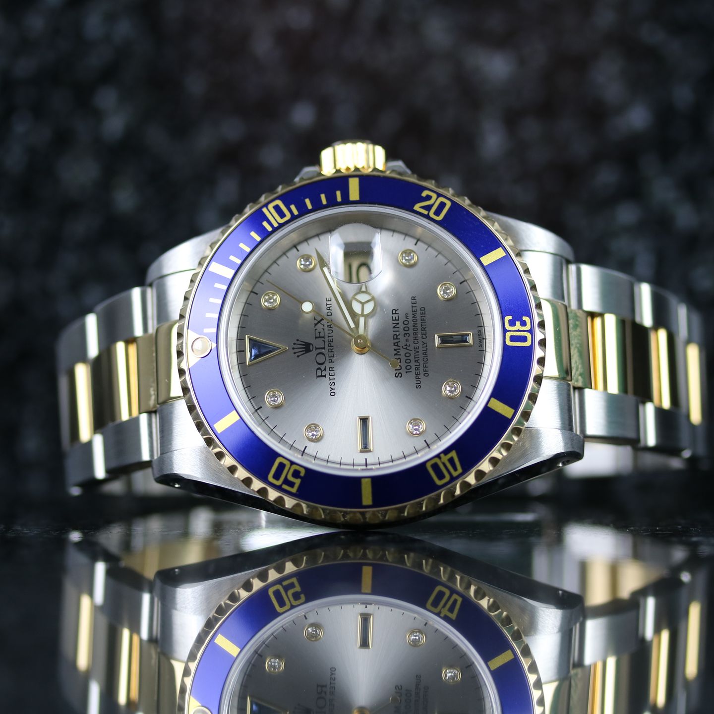 Rolex Submariner Date 16613 (1999) - Silver dial 40 mm Gold/Steel case (1/8)
