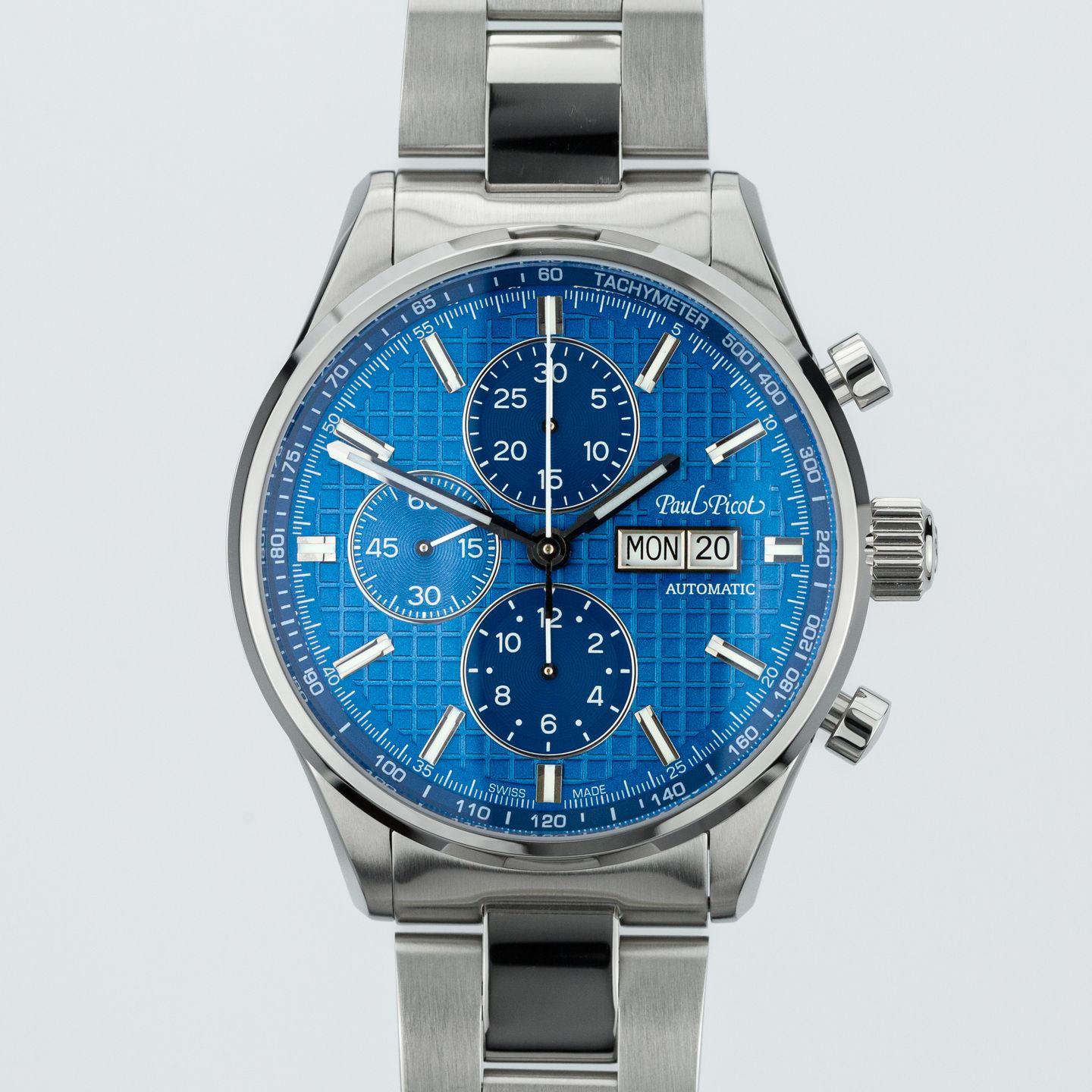 Paul Picot Gentleman P4309.SG.4000.2614 (2022) - Blauw wijzerplaat 42mm Staal (1/8)