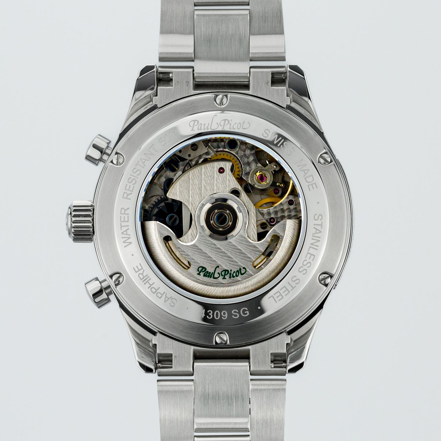 Paul Picot Gentleman P4309.SG.4000.2614 (2022) - Blauw wijzerplaat 42mm Staal (5/8)