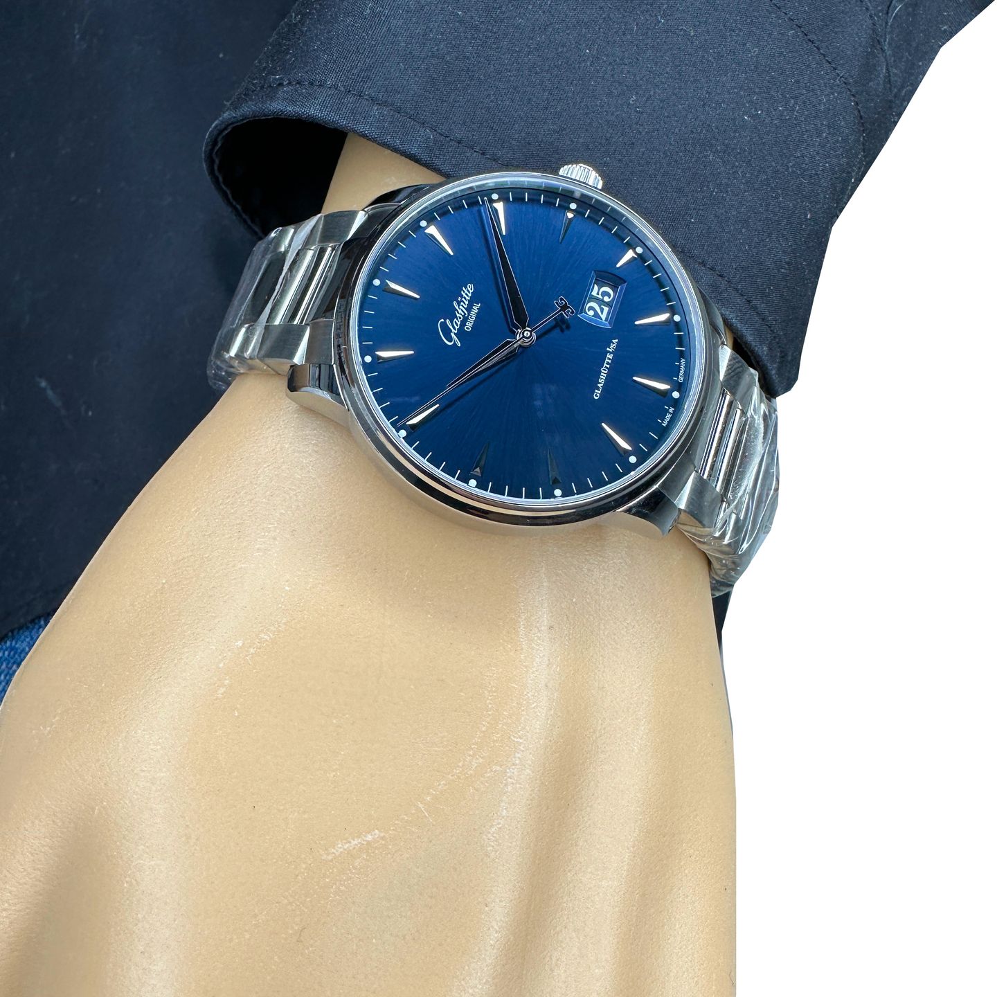 Glashütte Original Senator Excellence 1-36-03-04-02-71 (2024) - Blauw wijzerplaat 42mm Staal (3/8)