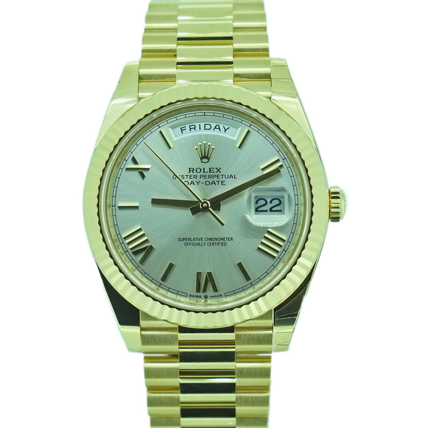 Rolex Day-Date 40 228238 (2025) - Zilver wijzerplaat 40mm Geelgoud (1/6)