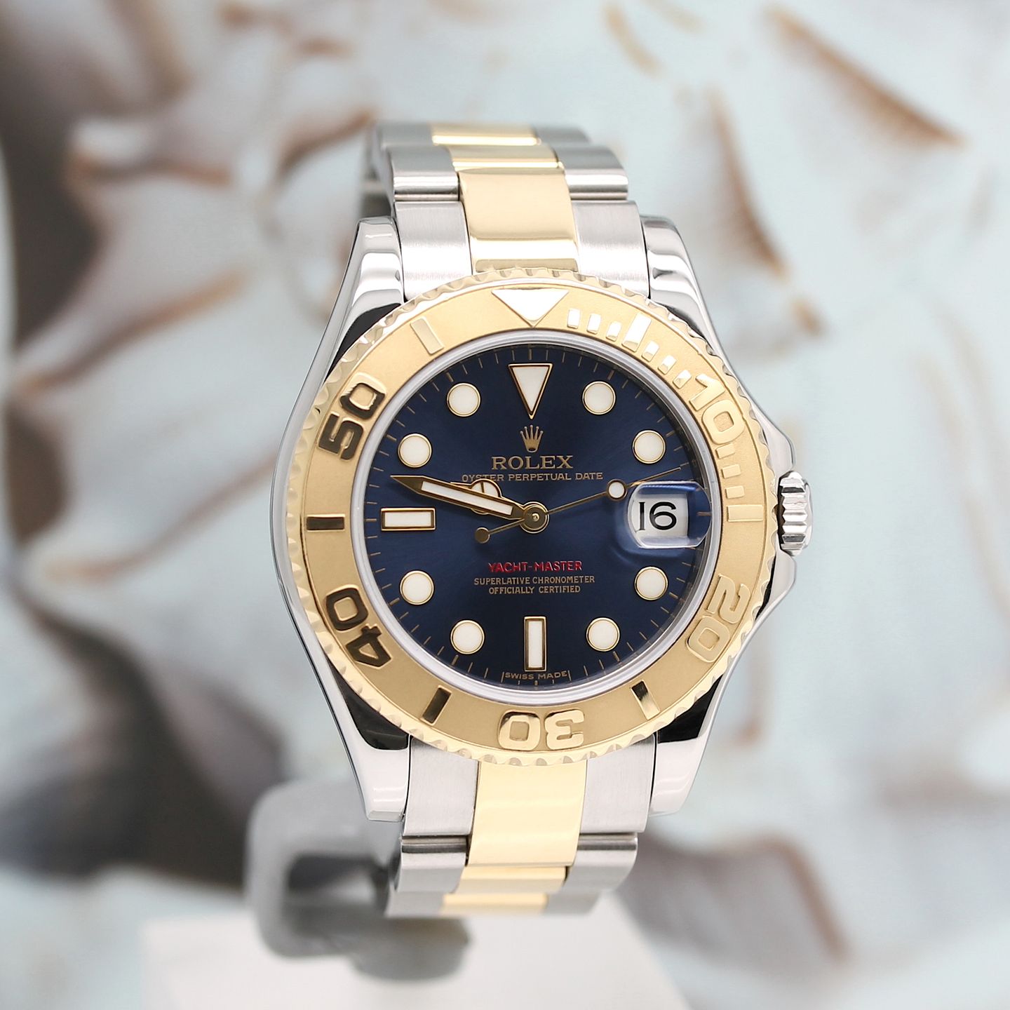 Rolex Yacht-Master 168623 (2016) - Blue dial 35 mm Gold/Steel case (7/8)