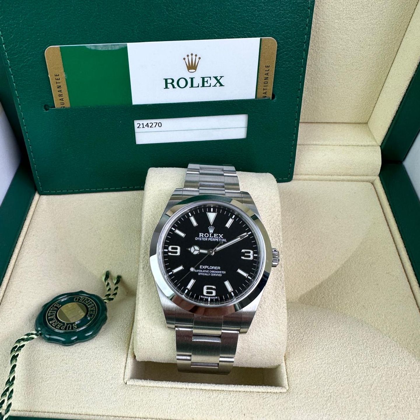 Rolex Explorer 214270 (2016) - Black dial 39 mm Steel case (1/1)
