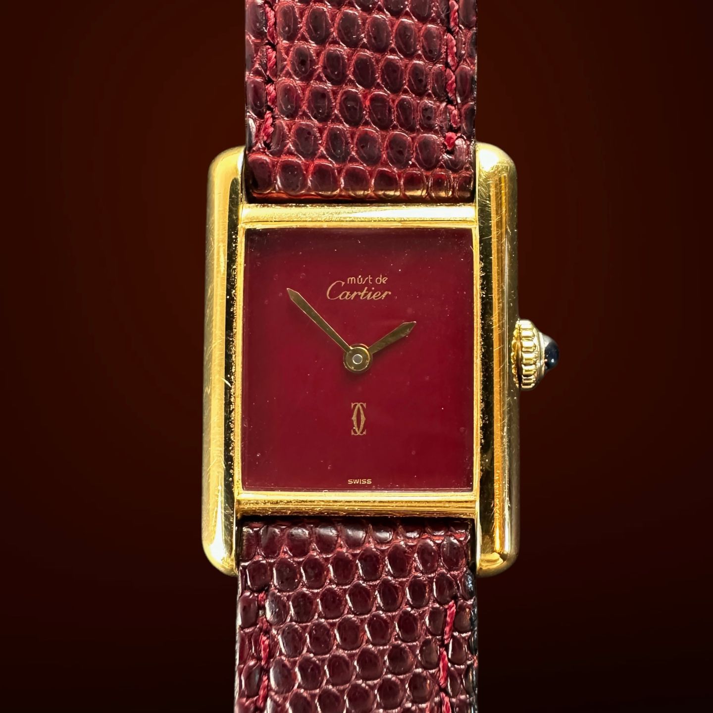 Cartier Tank Vermeil Tank Vermeil (1990) - Rood wijzerplaat 20mm Goud/Staal (1/8)