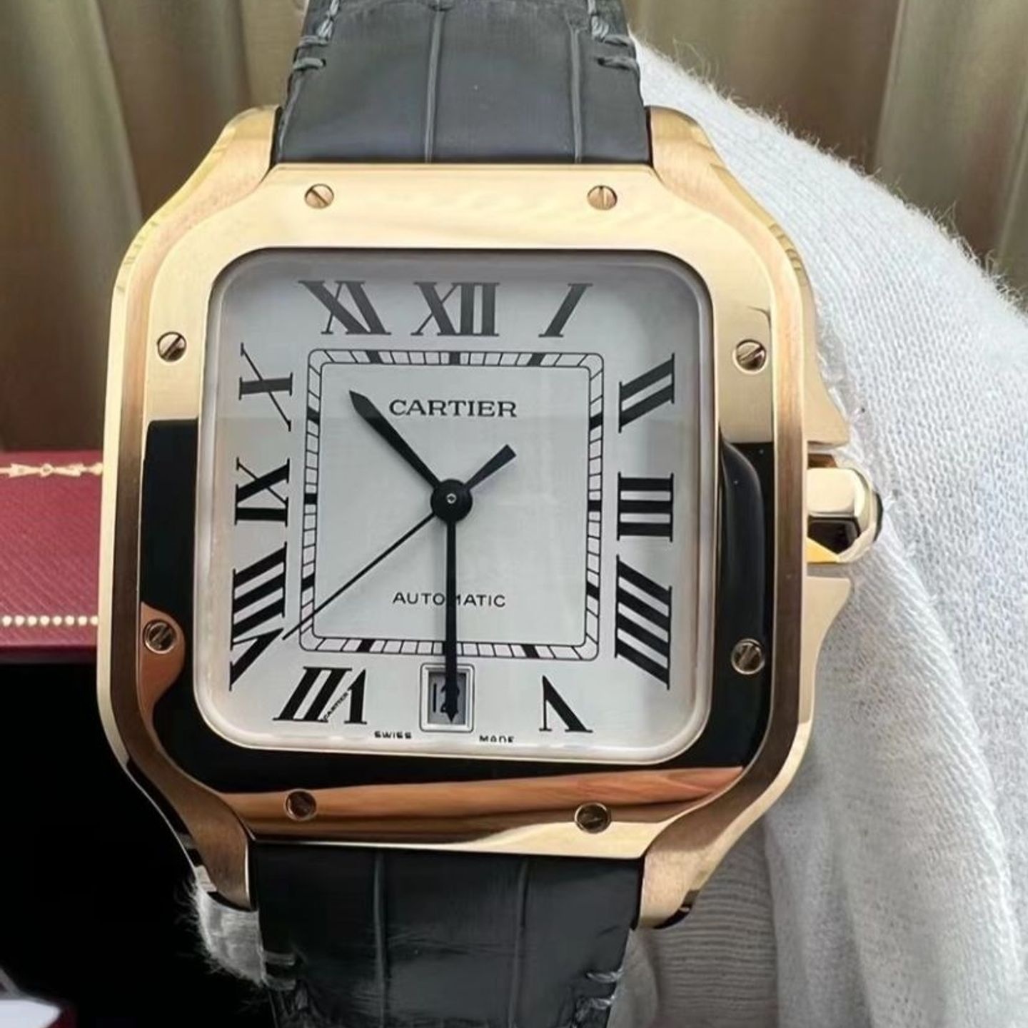 Cartier Santos WGSA0019 (2025) - Zilver wijzerplaat 40mm Roségoud (1/5)