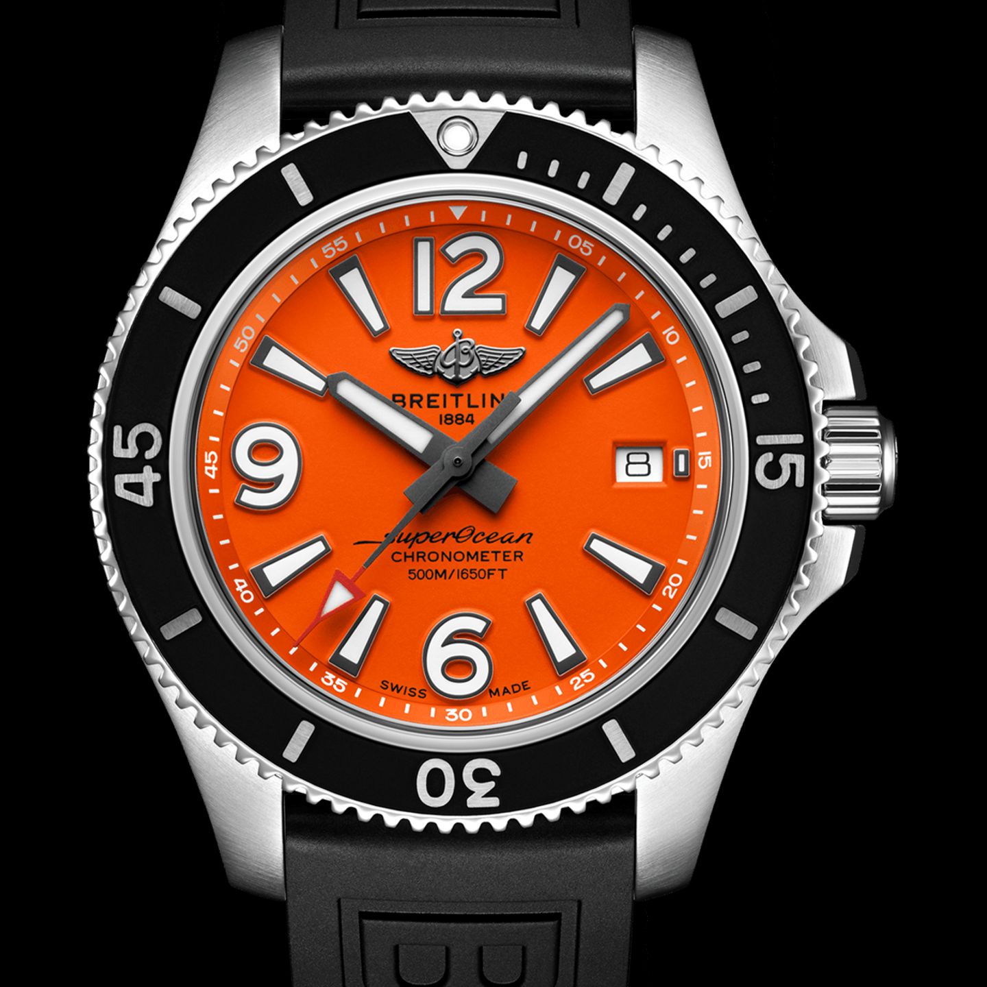 Breitling Superocean 42 A17366D7101S2 (2022) - Orange dial 42 mm Steel case (1/2)