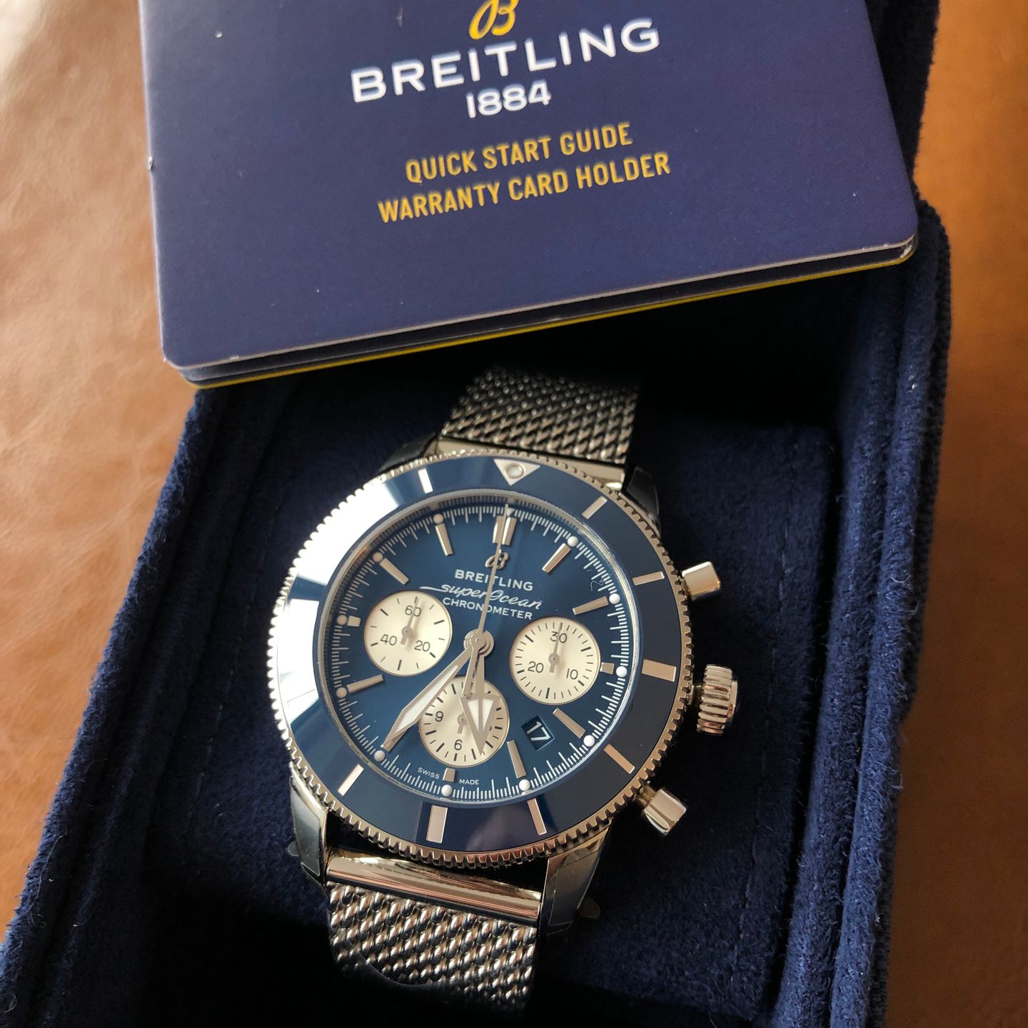 Breitling Superocean Heritage II Chronograph AB0162161C1A1 (2022) - Blue dial 44 mm Steel case (1/8)
