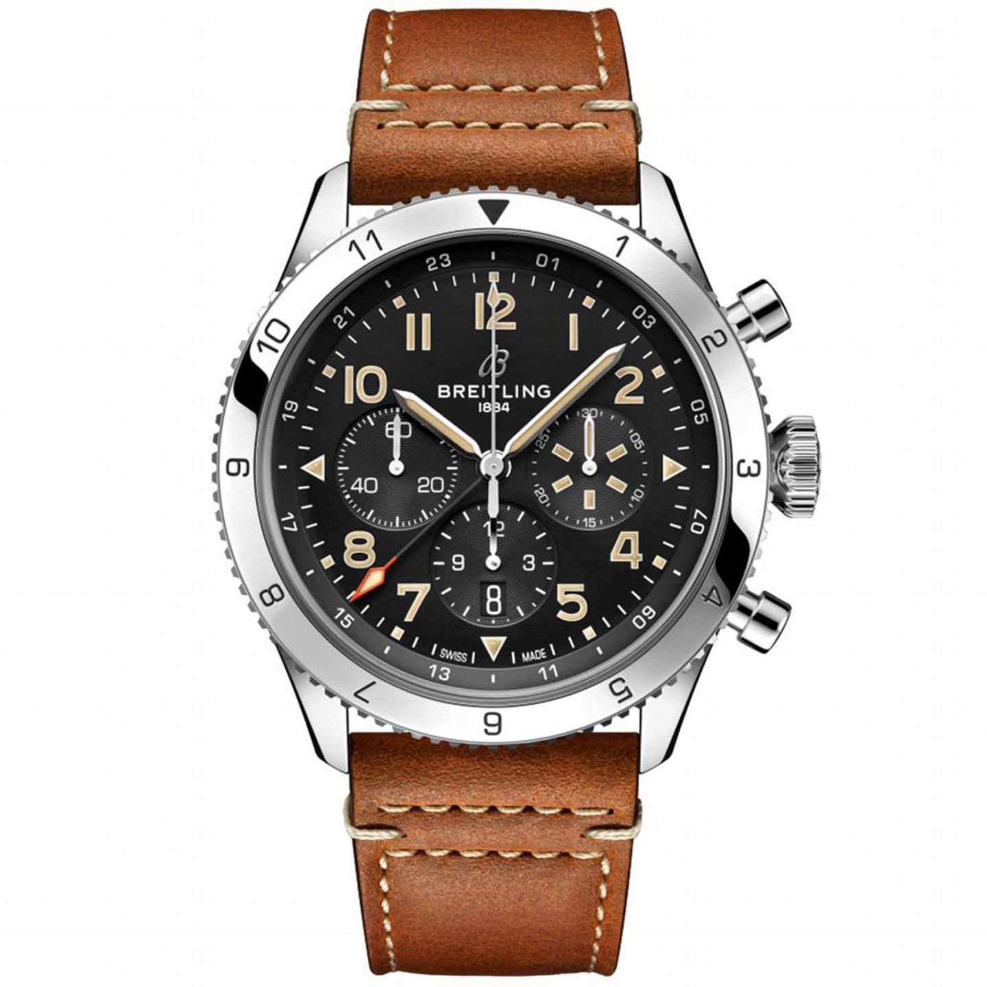 Breitling Avi AB04453A1B1X1 (2022) - Zwart wijzerplaat 46mm Staal (1/2)