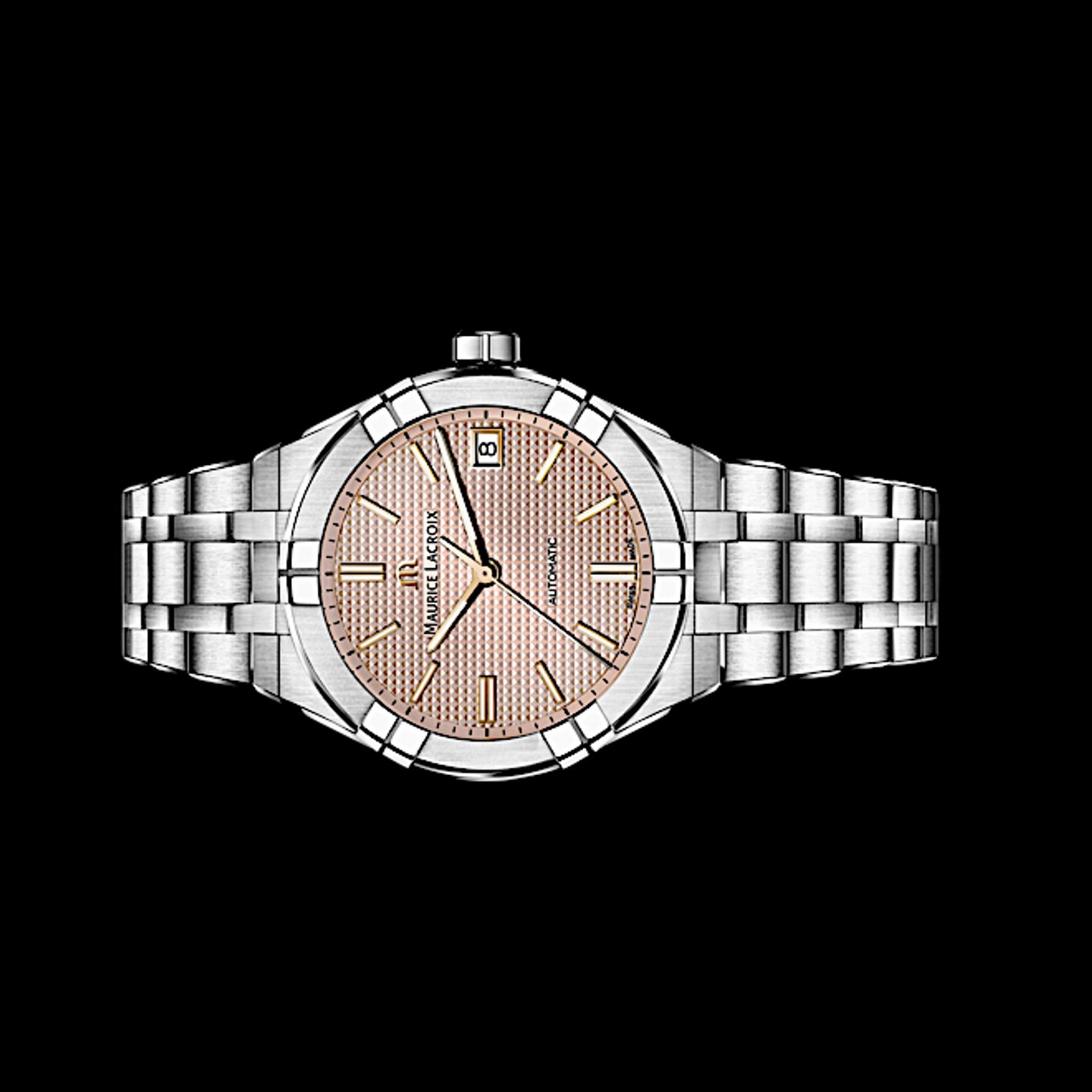 Maurice Lacroix Aikon AI6007-SS002-731-1 (2022) - Roze wijzerplaat 42mm Staal (1/8)