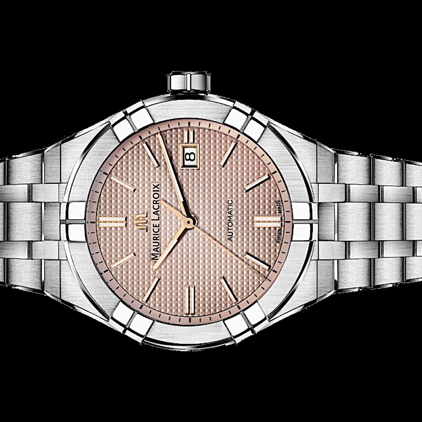 Maurice Lacroix Aikon AI6008-SS002-730-1 (2022) - Roze wijzerplaat 42mm Staal (1/7)
