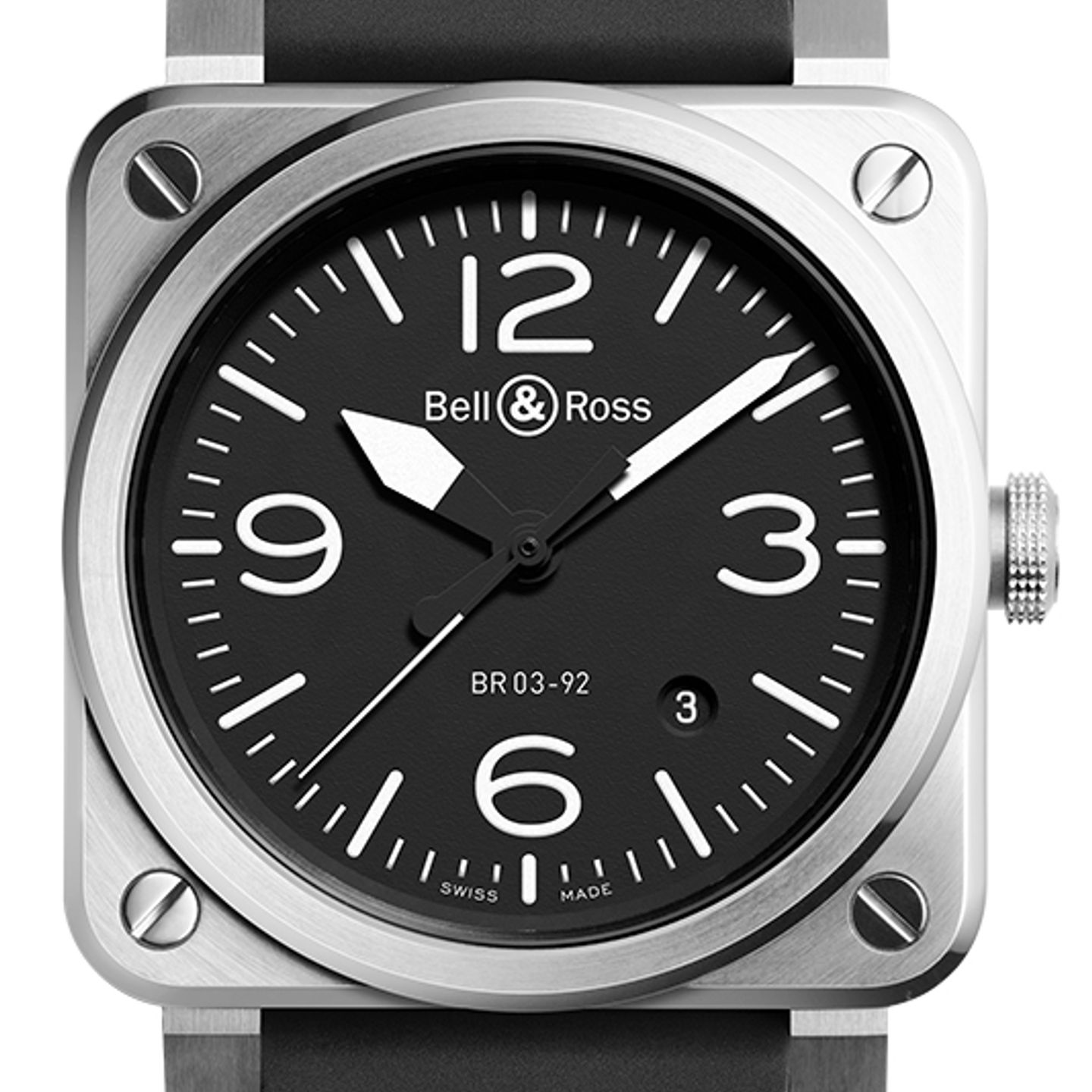 Bell & Ross BR 03-92 Steel BR0392-BLC-ST (2022) - Zwart wijzerplaat 42mm Staal (1/1)