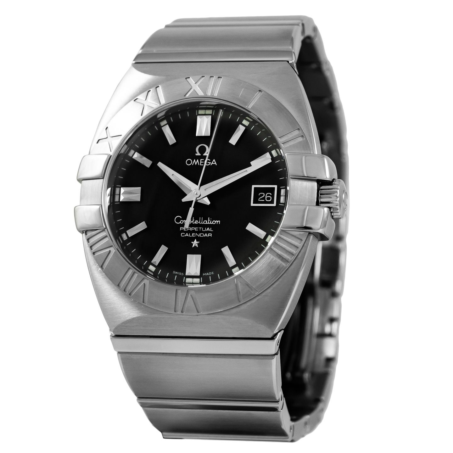 Omega Constellation Double Eagle 1513.51.00 (Unknown (random serial)) - Black dial 38 mm Steel case (2/7)