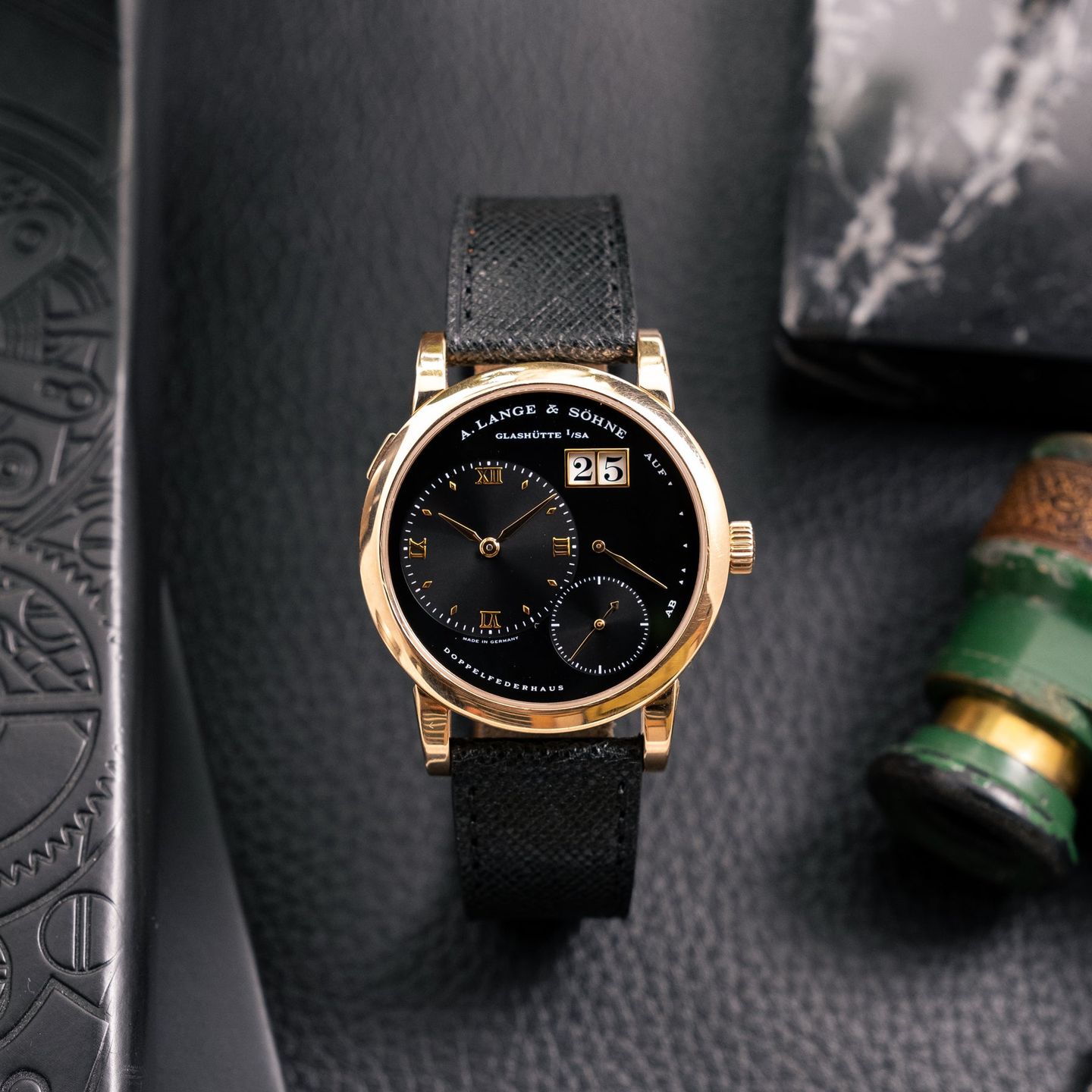 A. Lange & Söhne Lange 1 101.031 (2006) - Black dial 38 mm Rose Gold case (7/8)