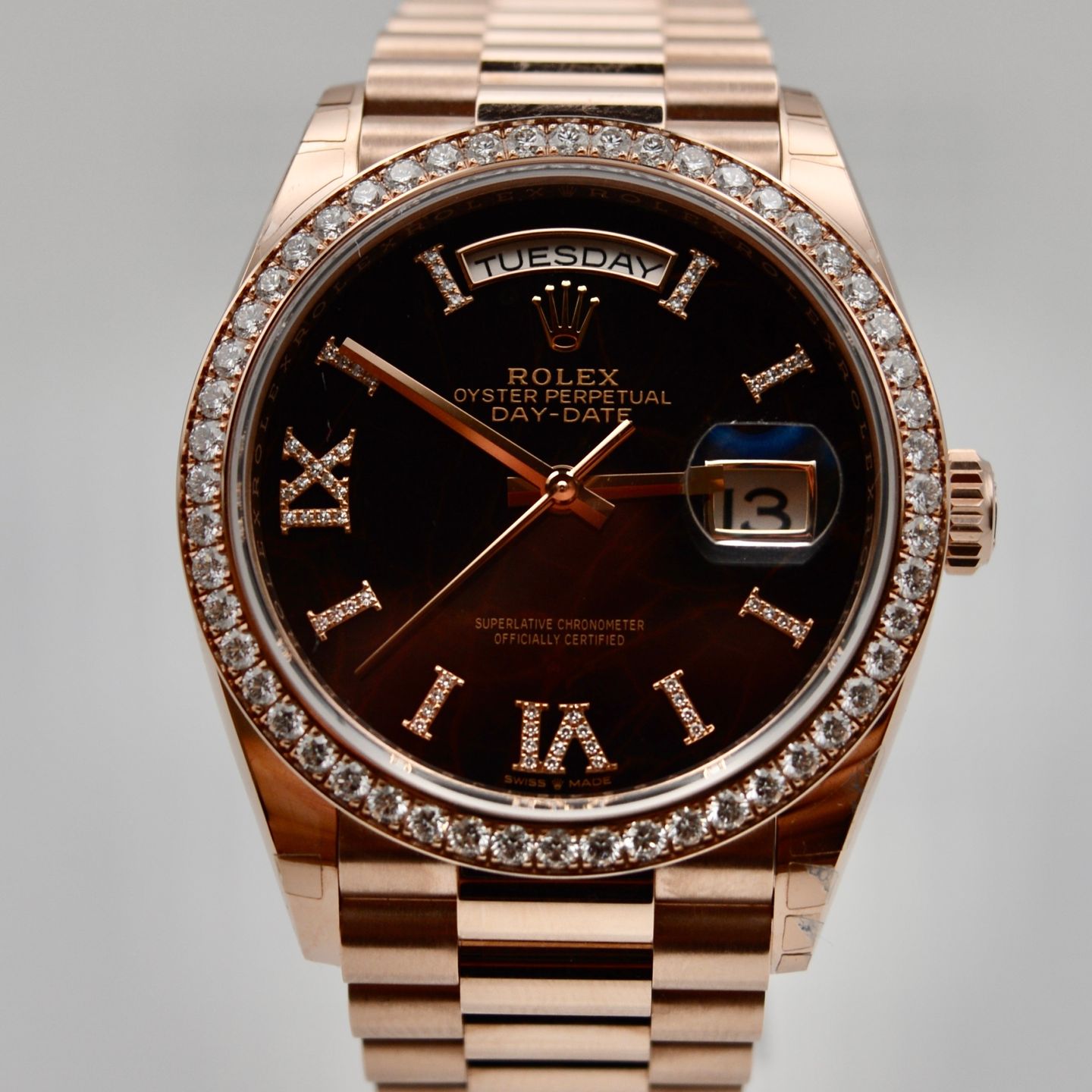 Rolex Day-Date 36 128345 (2022) - Brown dial 36 mm Rose Gold case (1/5)