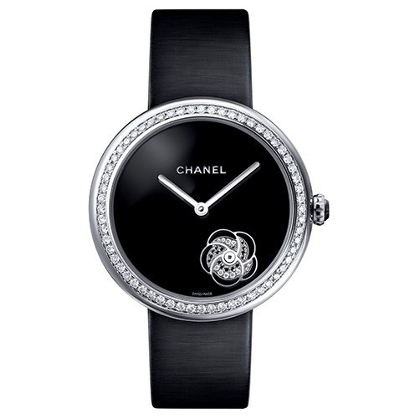 Chanel Mademoiselle H3093 (2022) - Black dial 38 mm White Gold case (1/2)