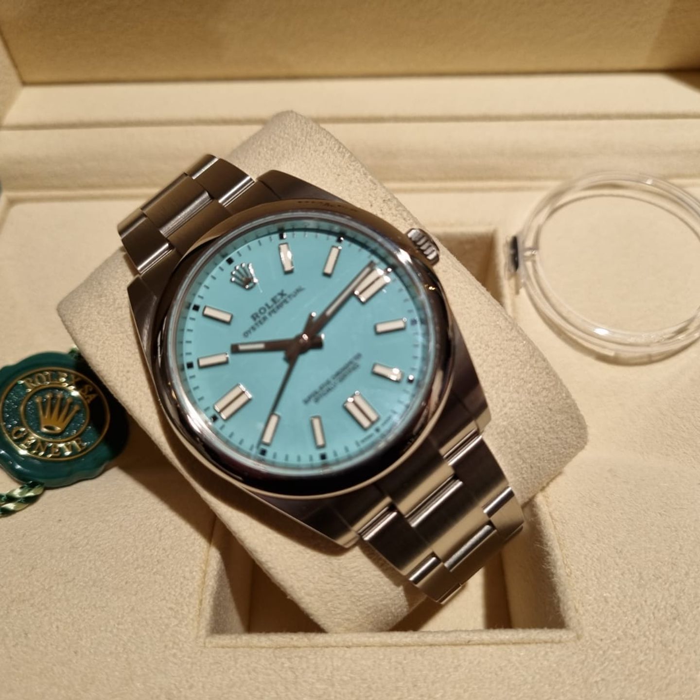 Rolex Oyster Perpetual 124300 (2021) - Turquoise dial 41 mm Steel case (2/4)