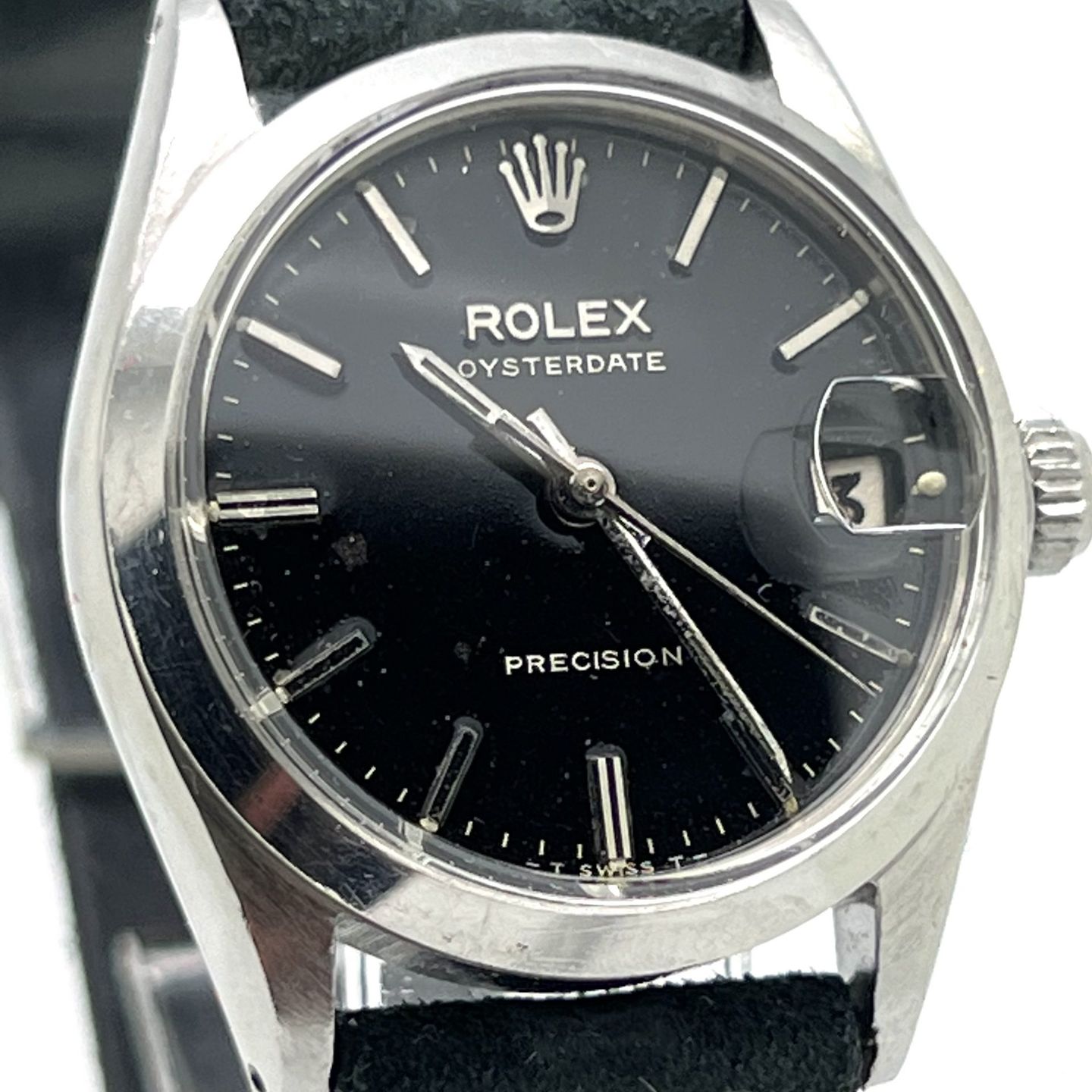 Rolex Oyster Precision 6466 (Unknown (random serial)) - Black dial 31 mm Steel case (2/8)