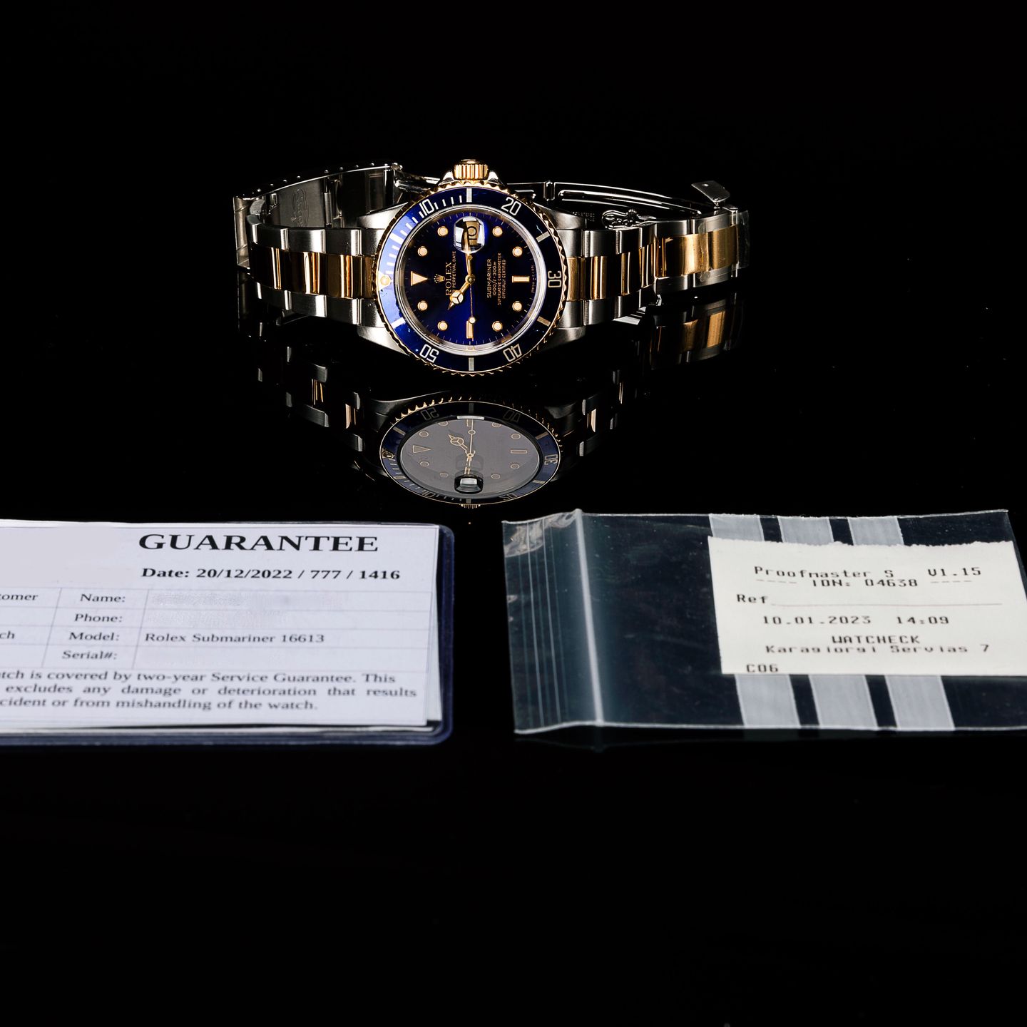 Rolex Submariner Date 16613 (1990) - Blue dial 40 mm Gold/Steel case (3/5)