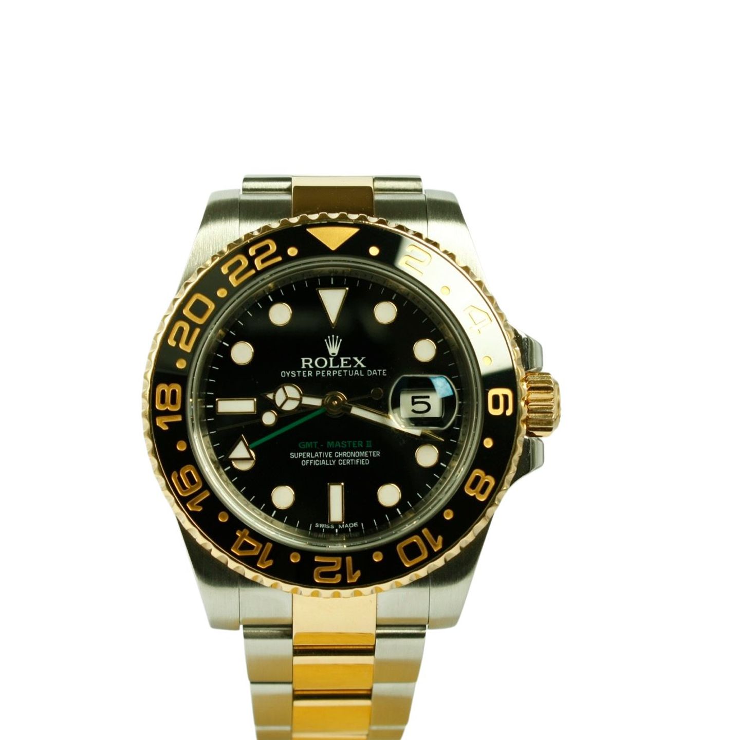 Rolex GMT-Master II 116713LN (2011) - Black dial 40 mm Gold/Steel case (1/4)