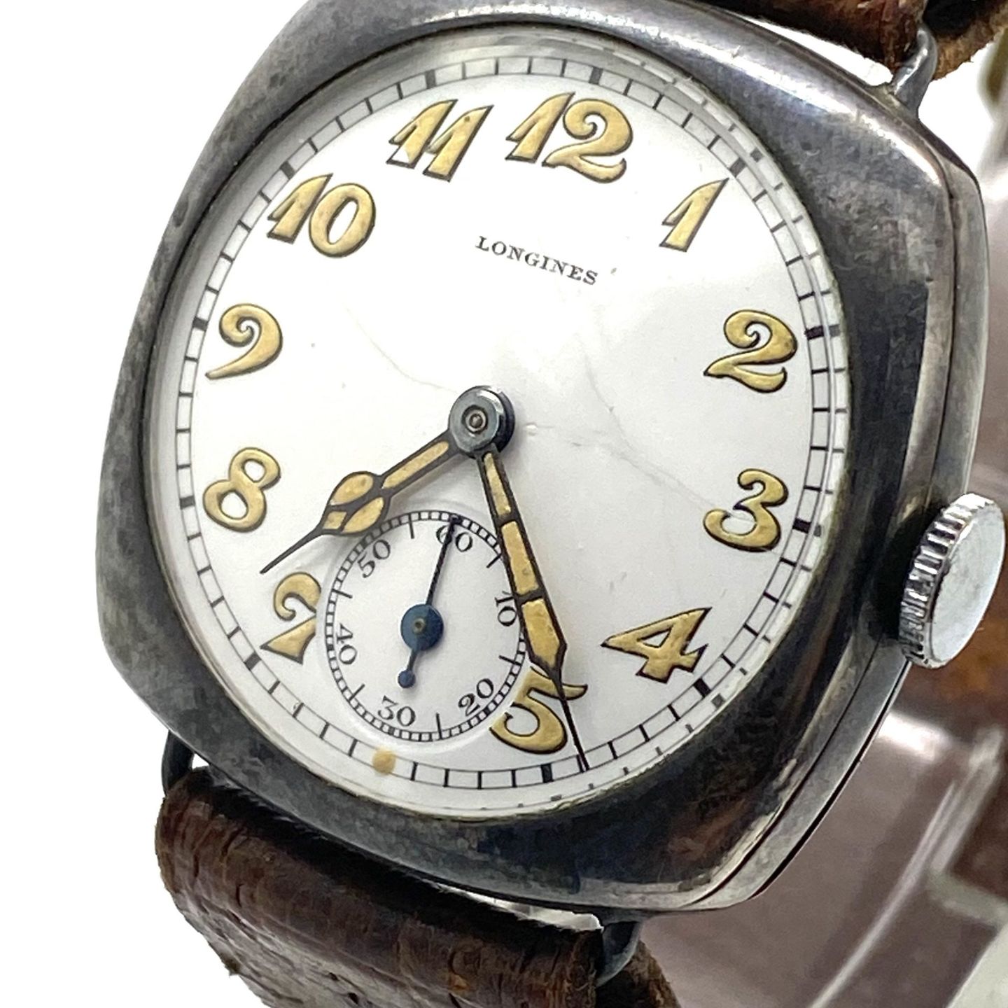 Longines Vintage unknown (Unknown (random serial)) - White dial 32 mm Silver case (3/8)